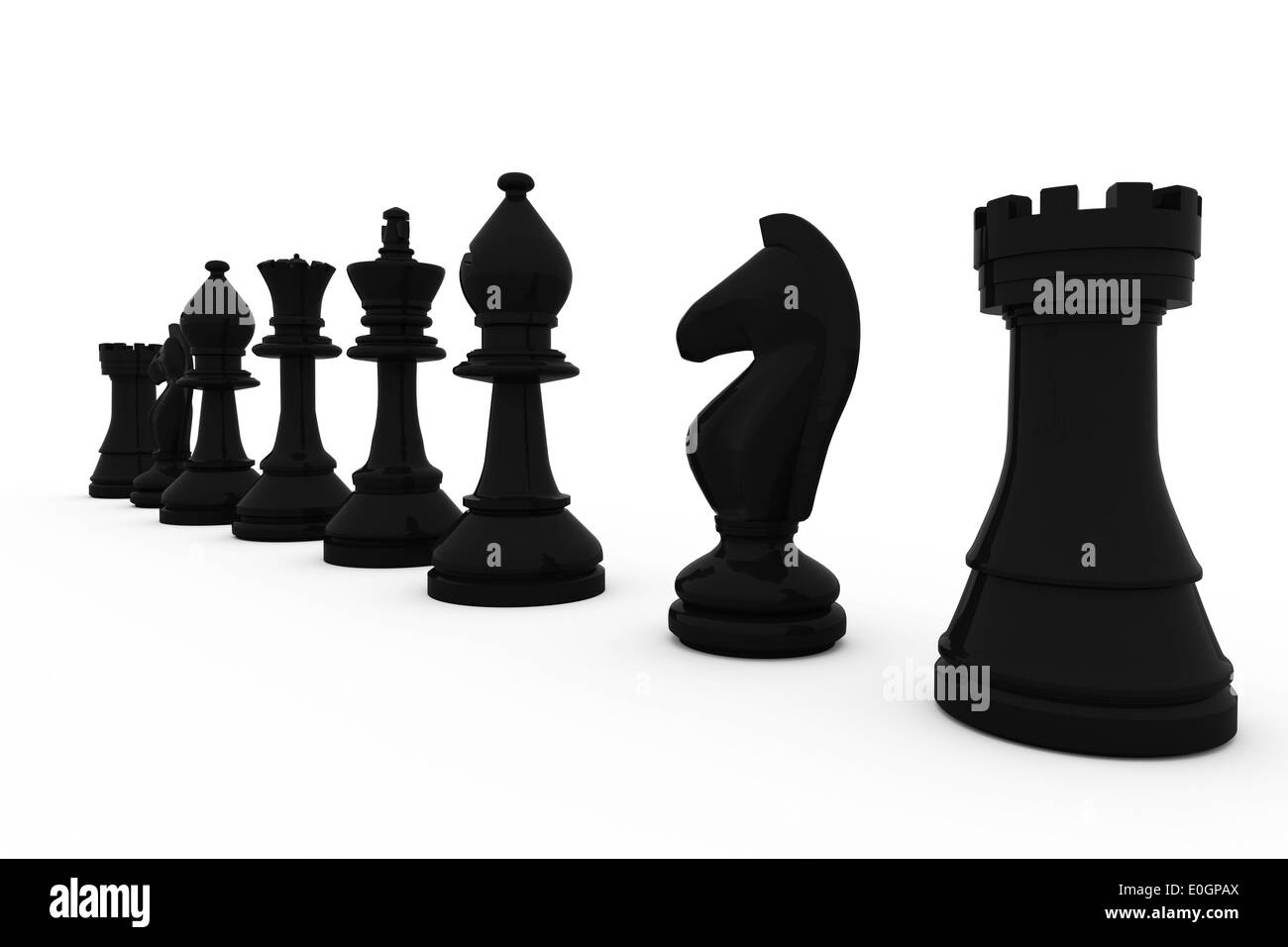 Black chess pieces Black and White Stock Photos & Images - Alamy