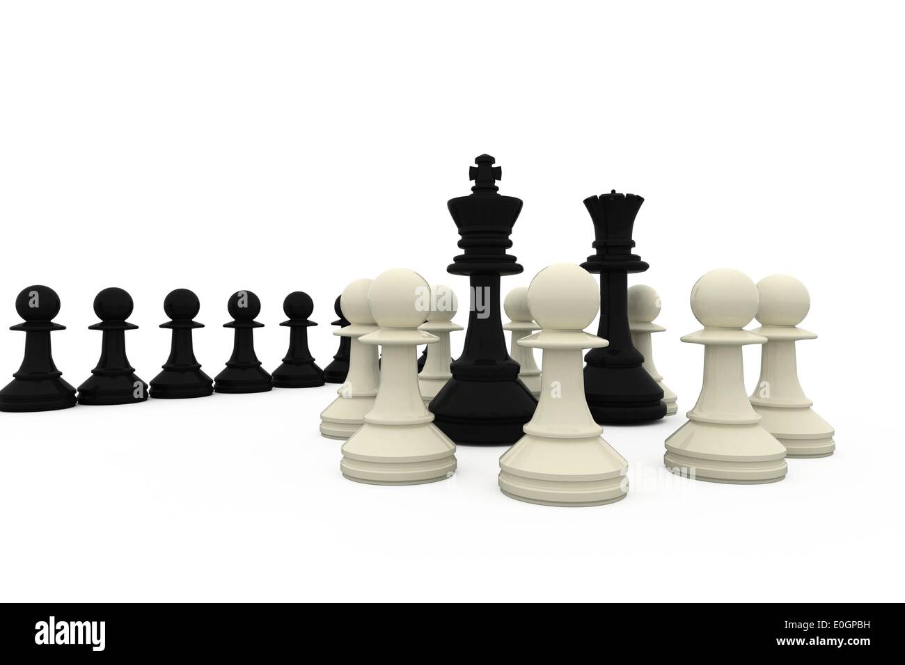 Black chess king holding white queen Stock Photo - Alamy