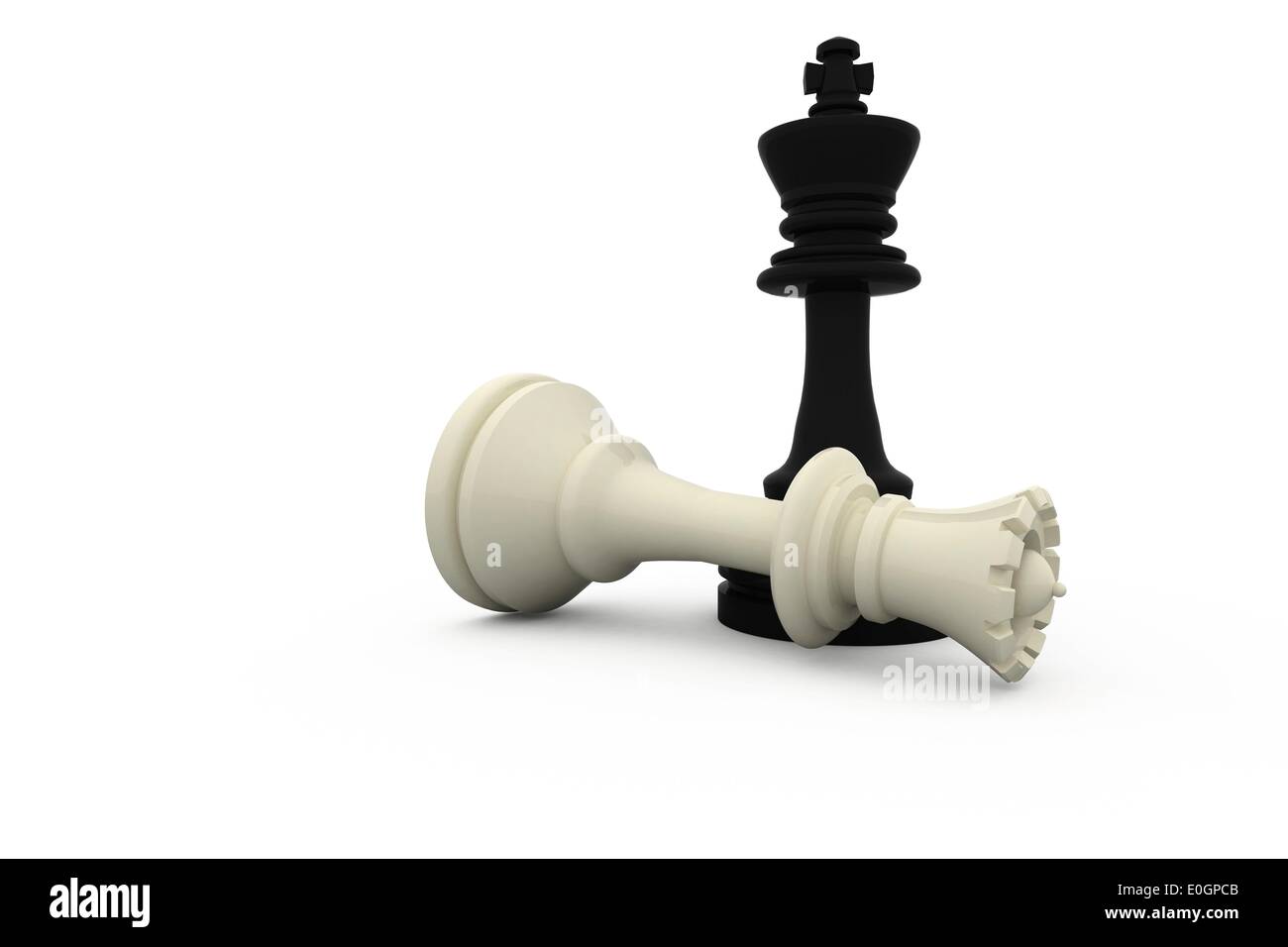 Queen and king chess pieces on white background Stock Photo - Alamy