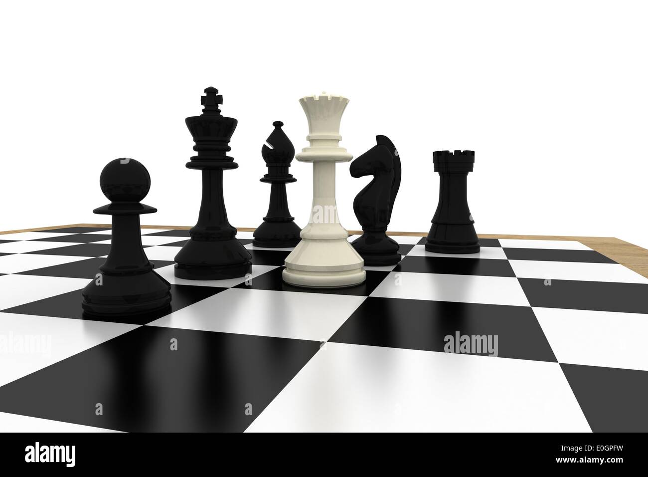 Red Queen Chess Standing Against Black Background Stock Photo