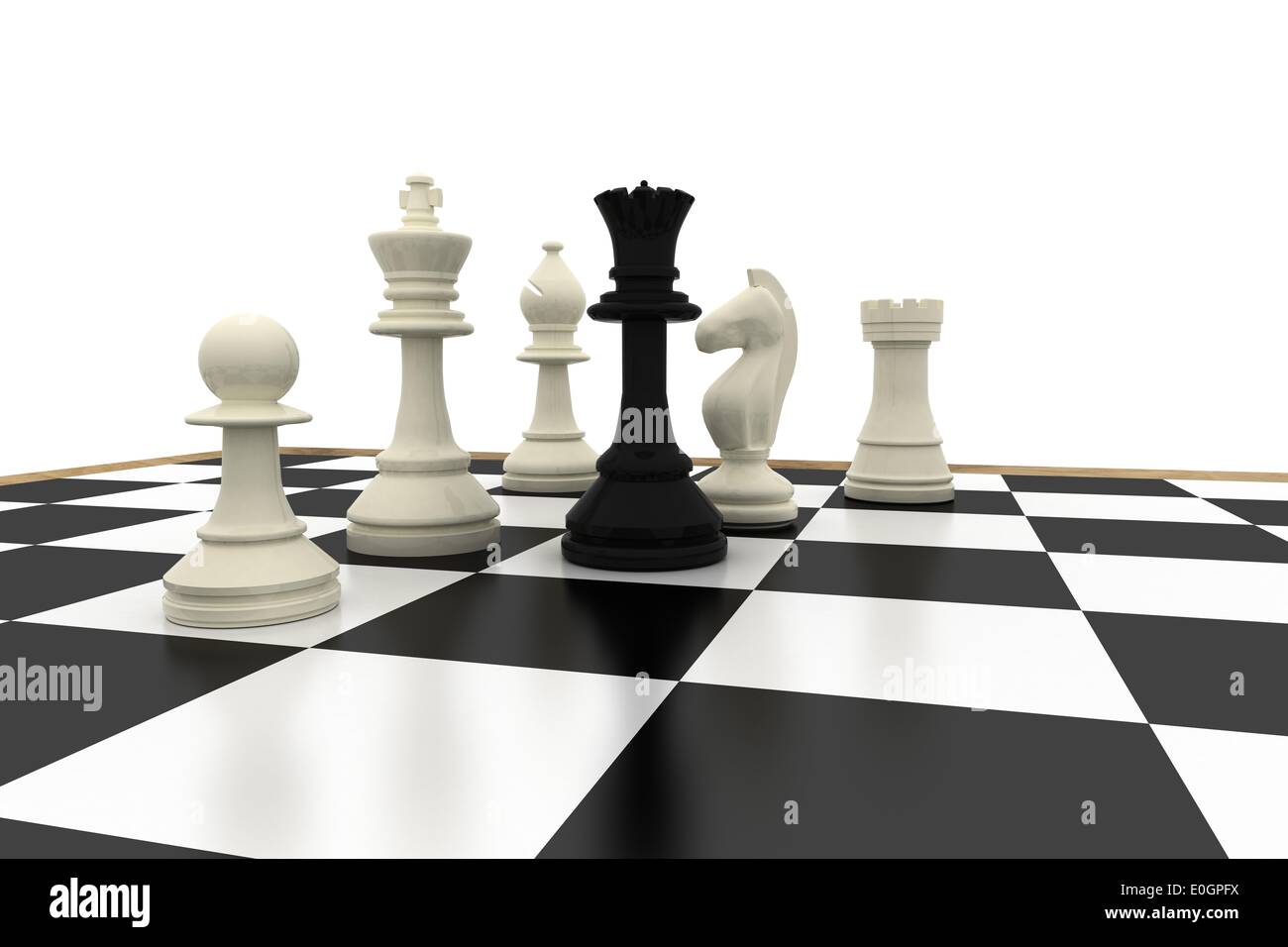 A black queen and a white king on a chess board Stock Photo - Alamy