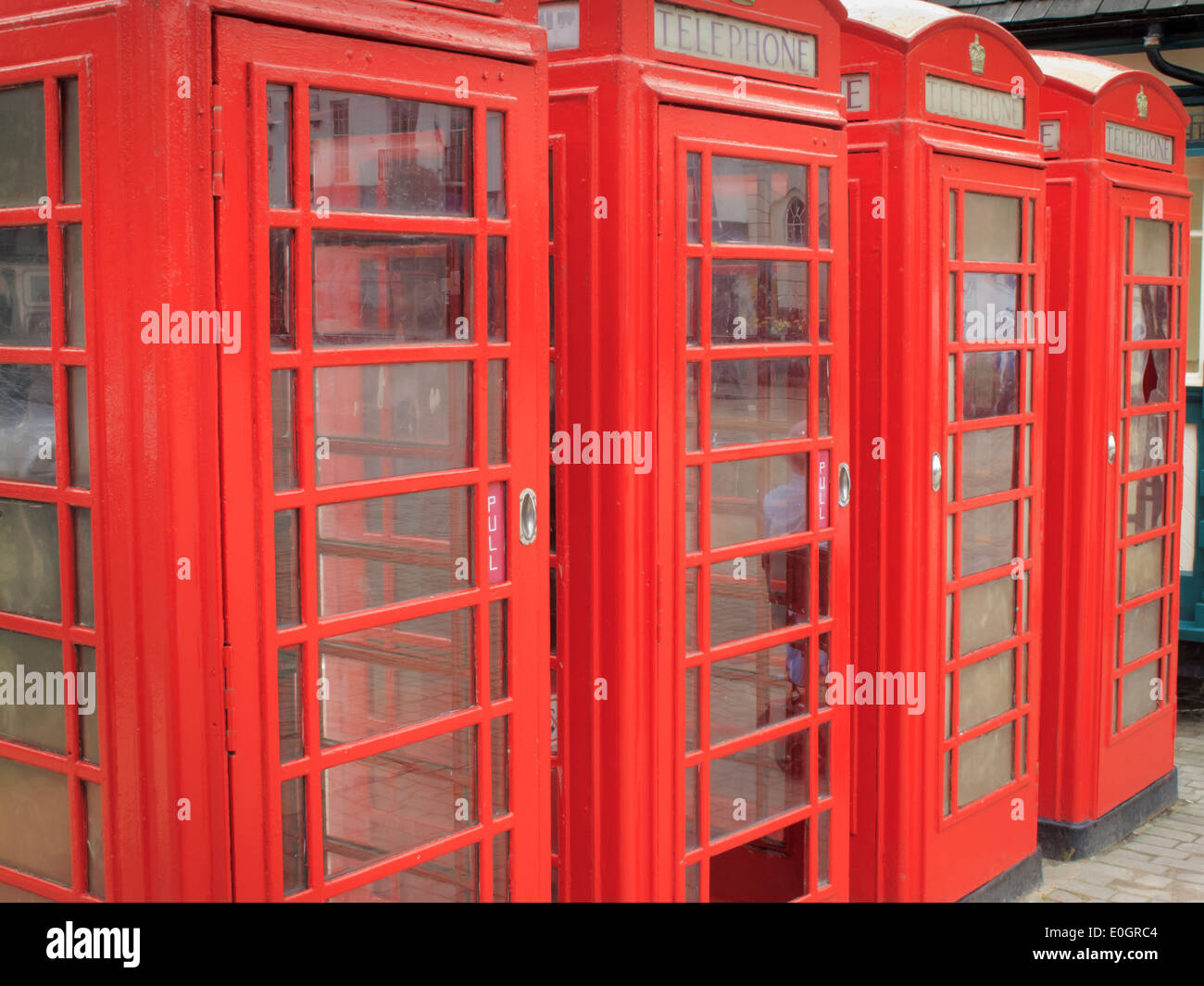 Red telephone boxes Stock Photo