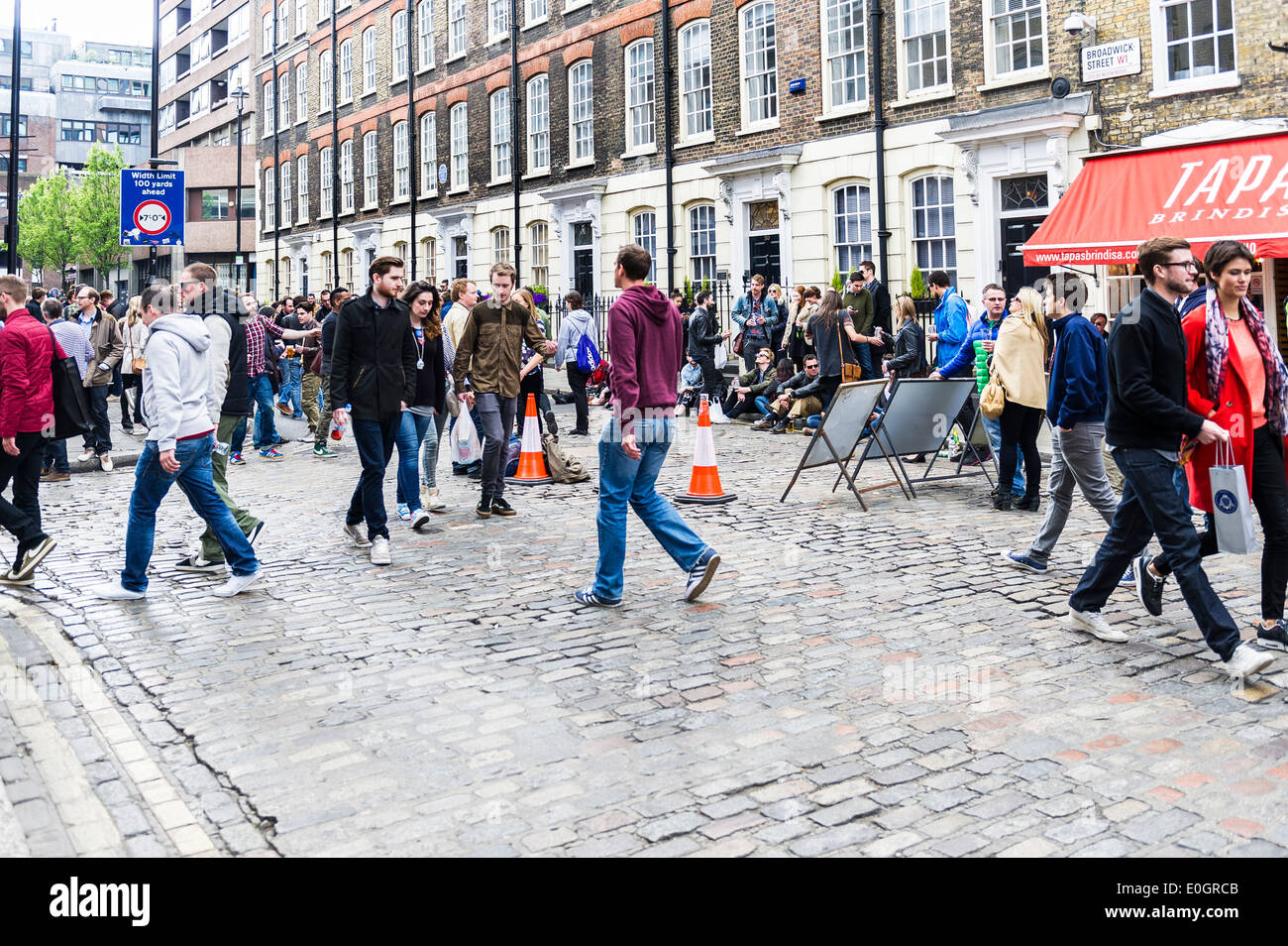 Crowded streets in Soho. Stock Photo