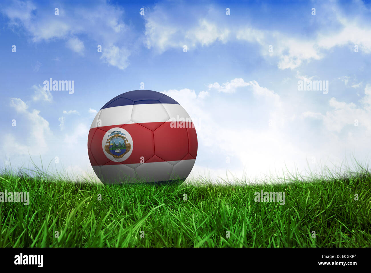Football in costa rica colours Stock Photo - Alamy