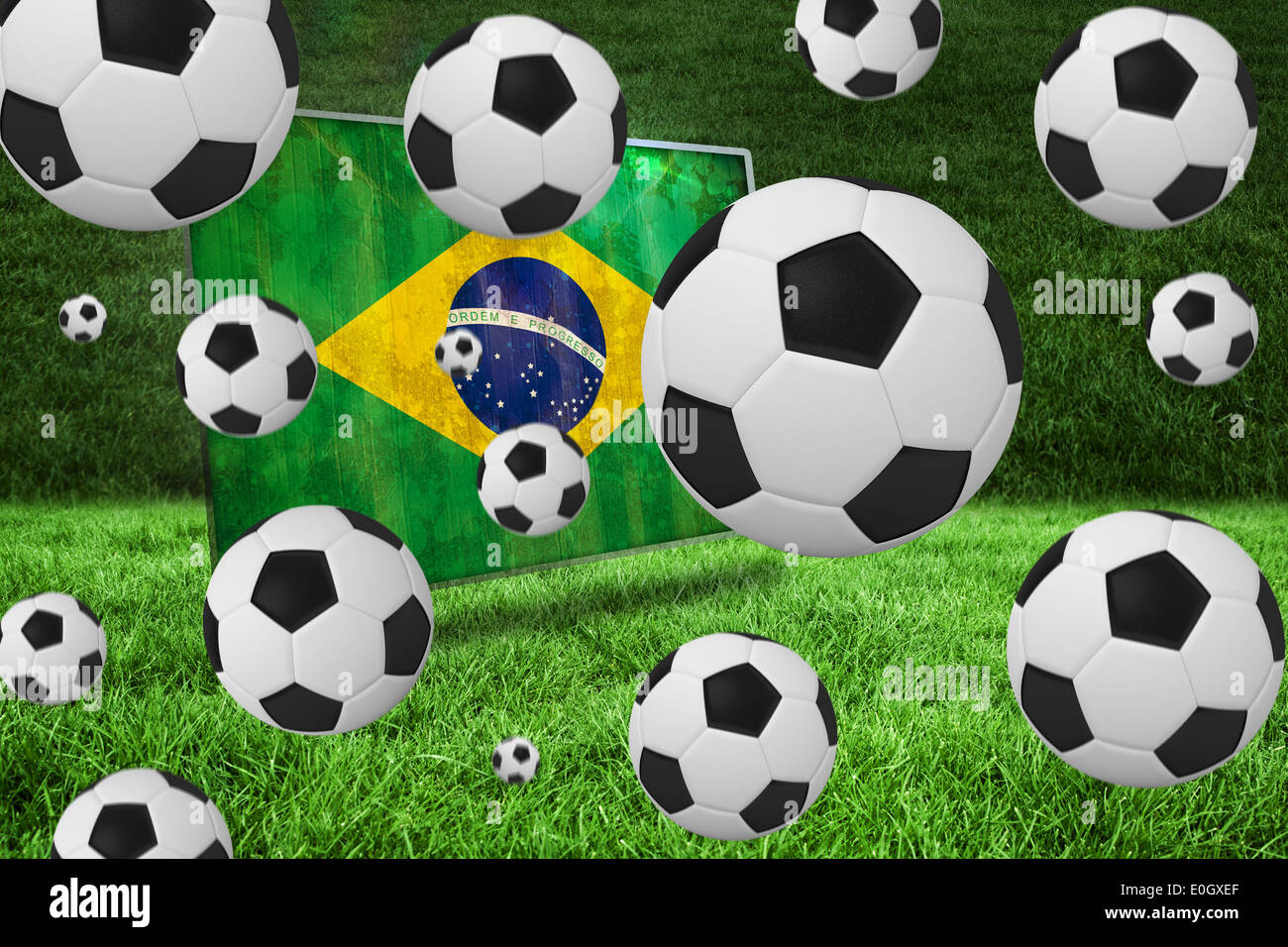 Black and white footballs Stock Photo Alamy