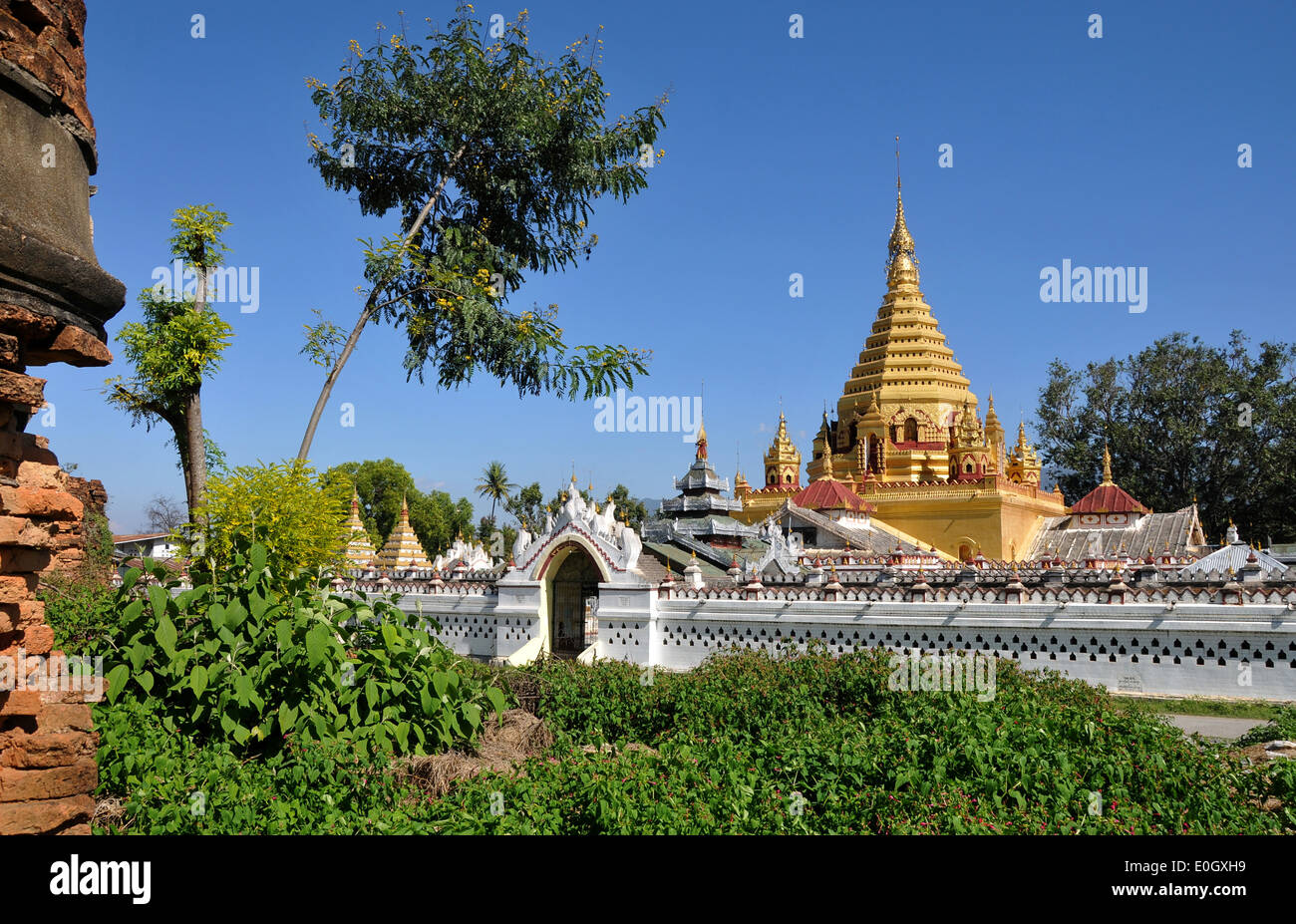 Pagoda in Nyaungshwe at Inle Lake, Myanmar, Burma, Asia Stock Photo