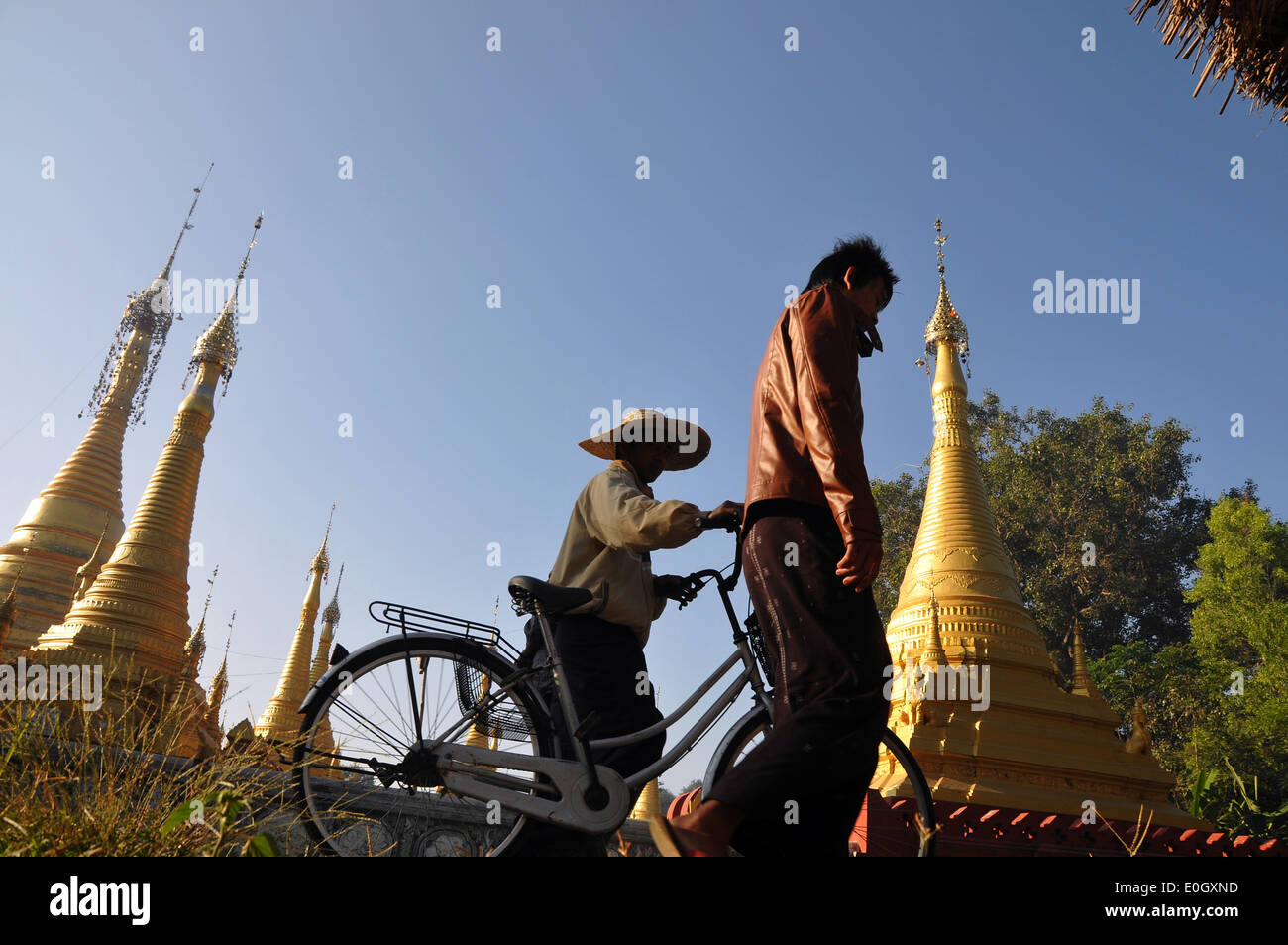 Pagoda in Nyaungshwe at Inle Lake, Myanmar, Burma, Asia Stock Photo