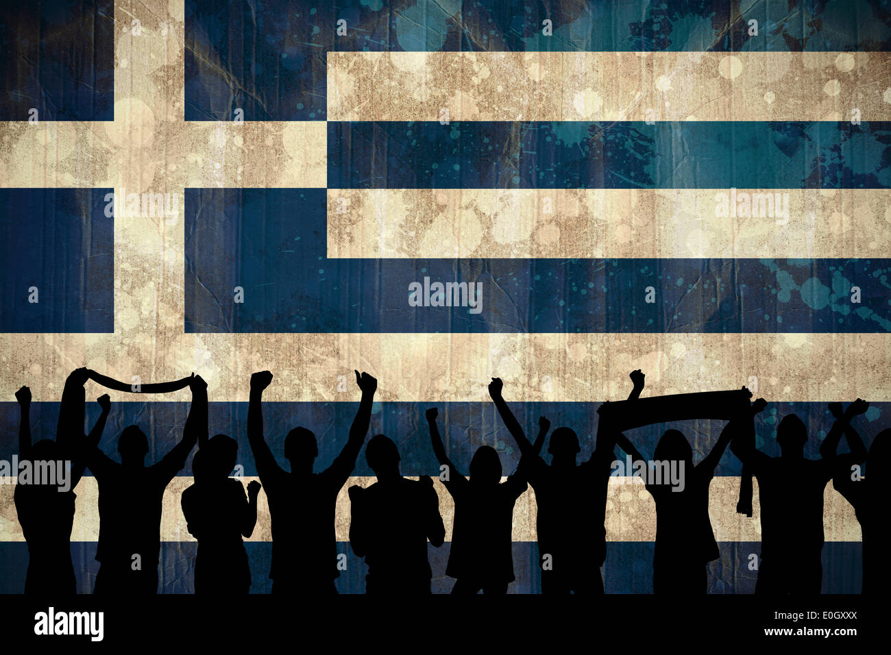 Greece flag and silhouettes hi-res stock photography and images - Alamy