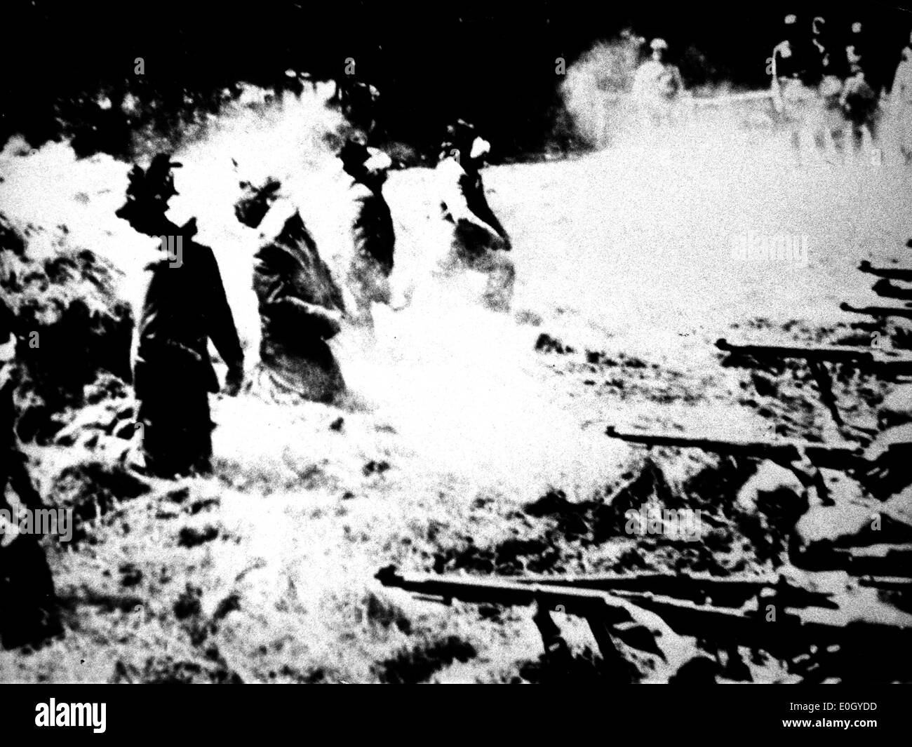 Execution of prisoners in Poland by Nazis during the WWII Stock Photo