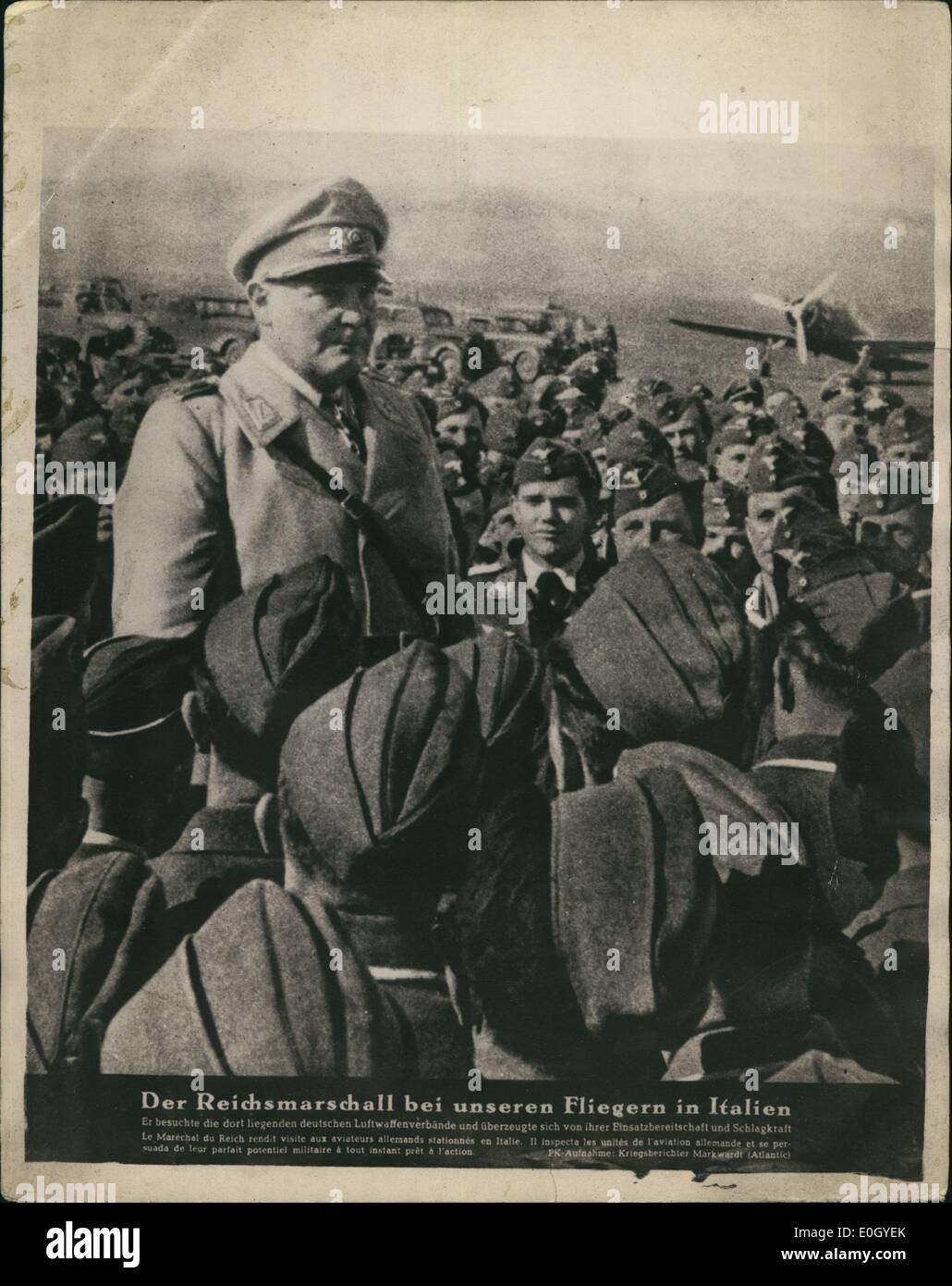 Jan 1, 1940 - HERMANN GOERING speaking to members of the Luftwaffe. exact date unknown / Stock Photo