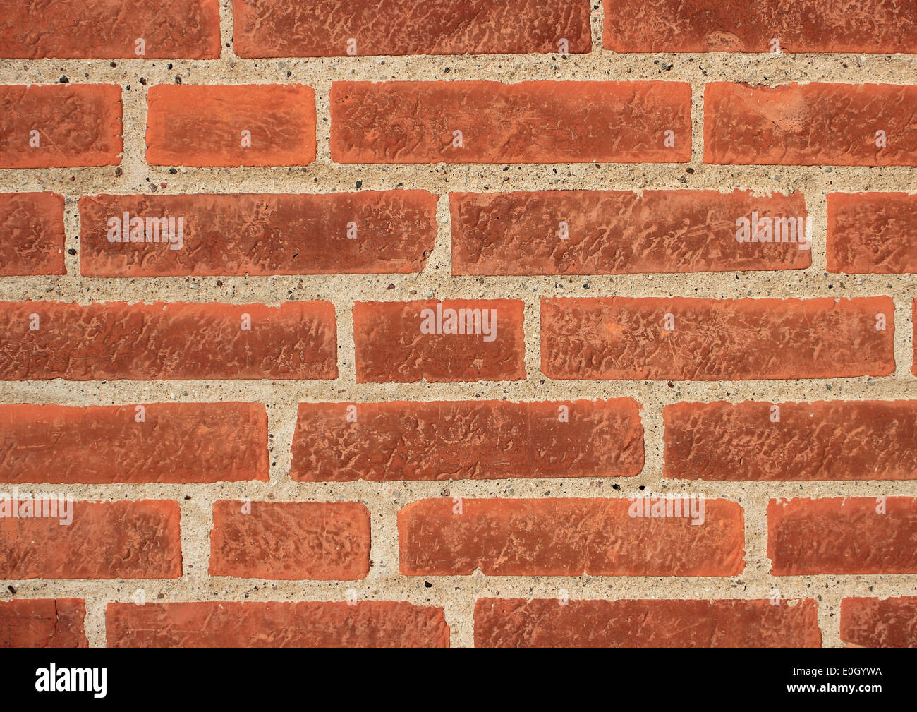 Red brick wall with grey mortar Stock Photo Alamy