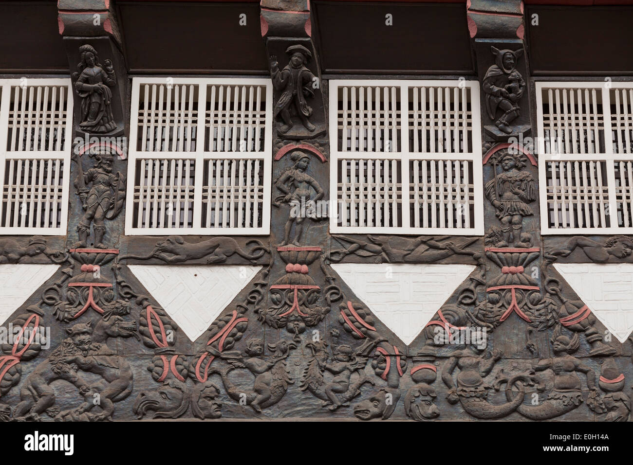 Medieval old town square, Burgplatz with halftimbered house