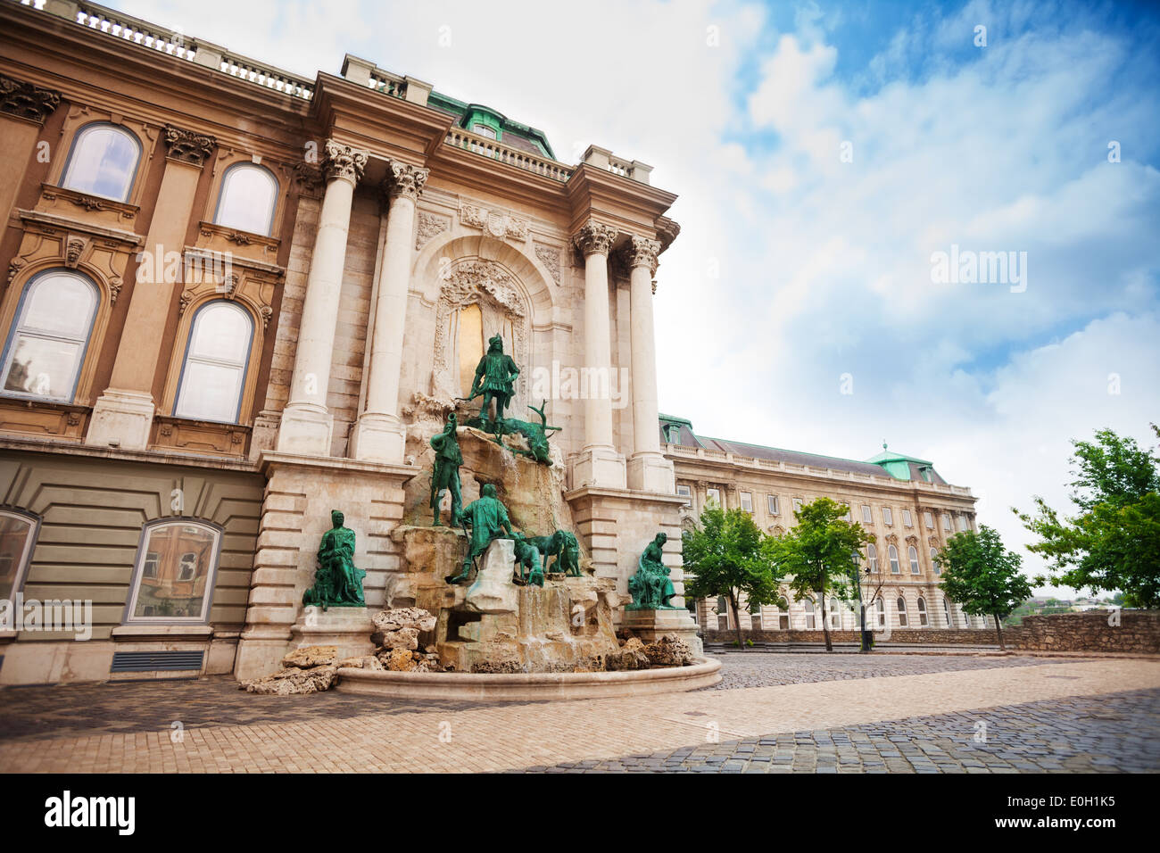 Matthias Fountain, Buda Castle in Budapest Stock Photo