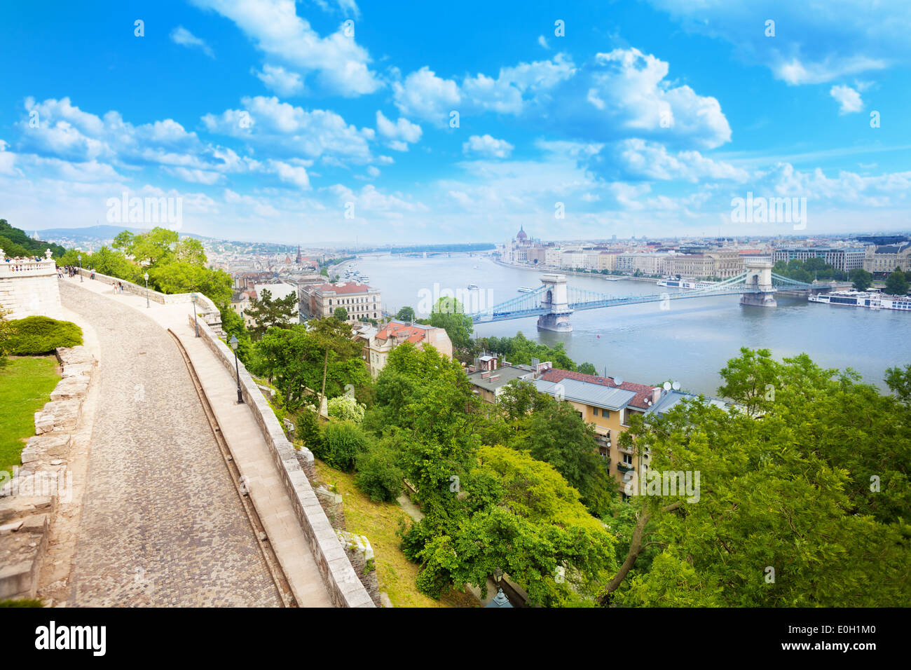Budapest and Danube panorama view from top Stock Photo