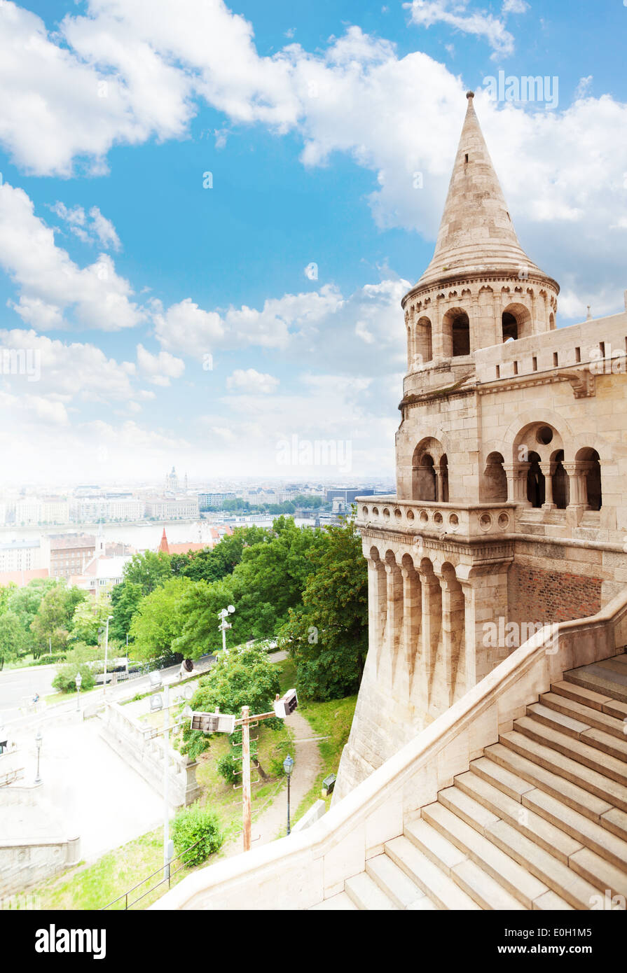 Fisherman's Bastion view in summer, Budapest Stock Photo