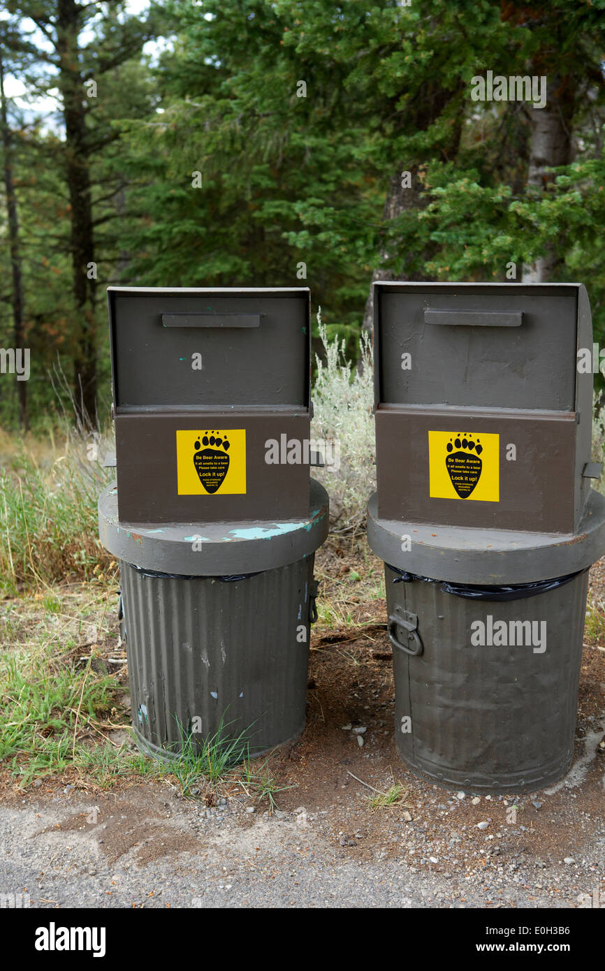 Bear proof rubbish (refuse) bins within the Grand Tetons National Park