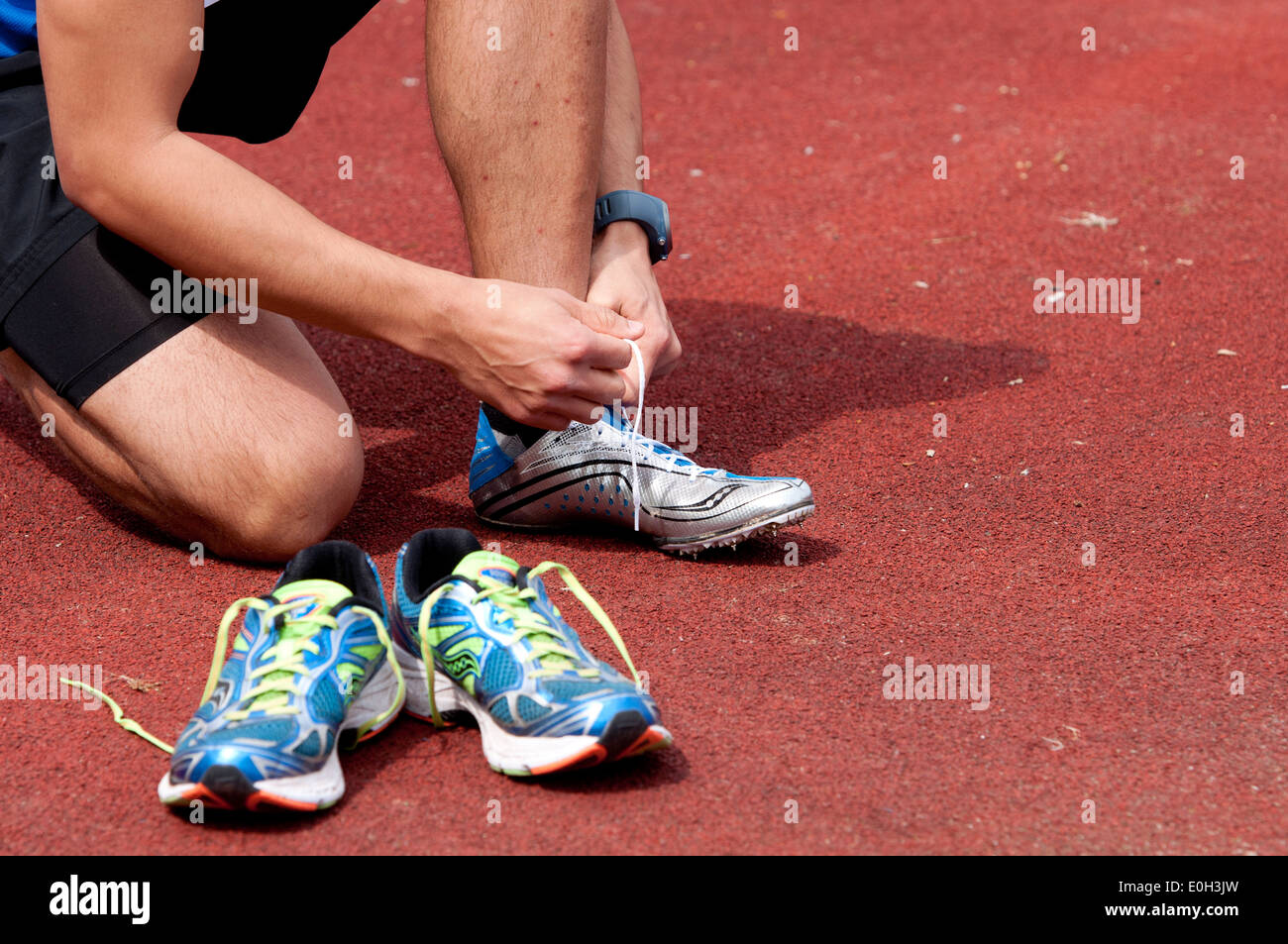 Running shoes spikes hi-res stock photography and images - Alamy