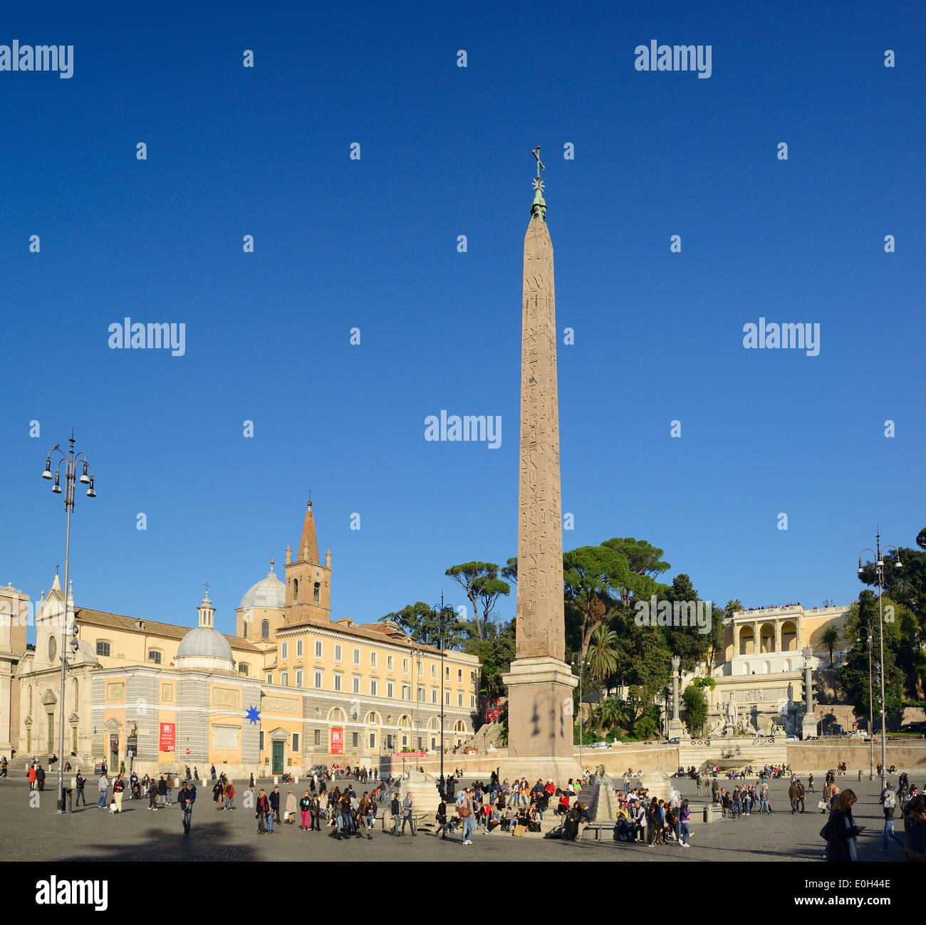 Obelisk Roma Egyptian obelisk at Piazza del Popolo, UNESCO World Heritage Site Rome ...