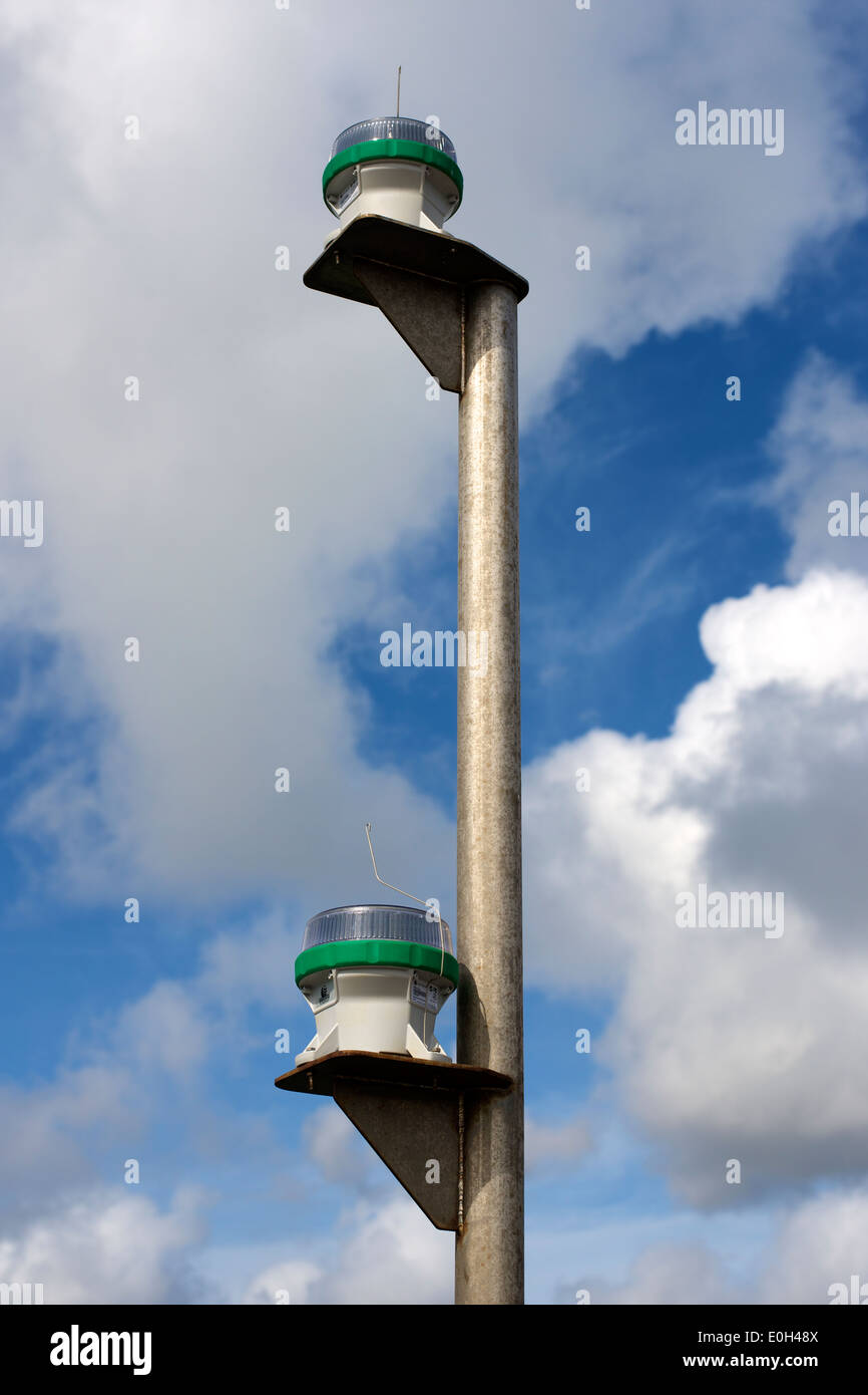 Navigation lights on a mast at Poole Harbour, Dorset Stock Photo Alamy