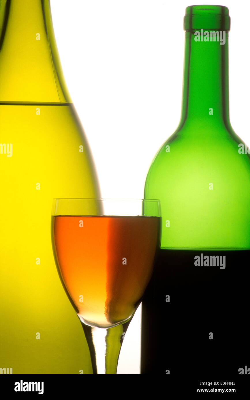 Wine - red, white and rose Stock Photo
