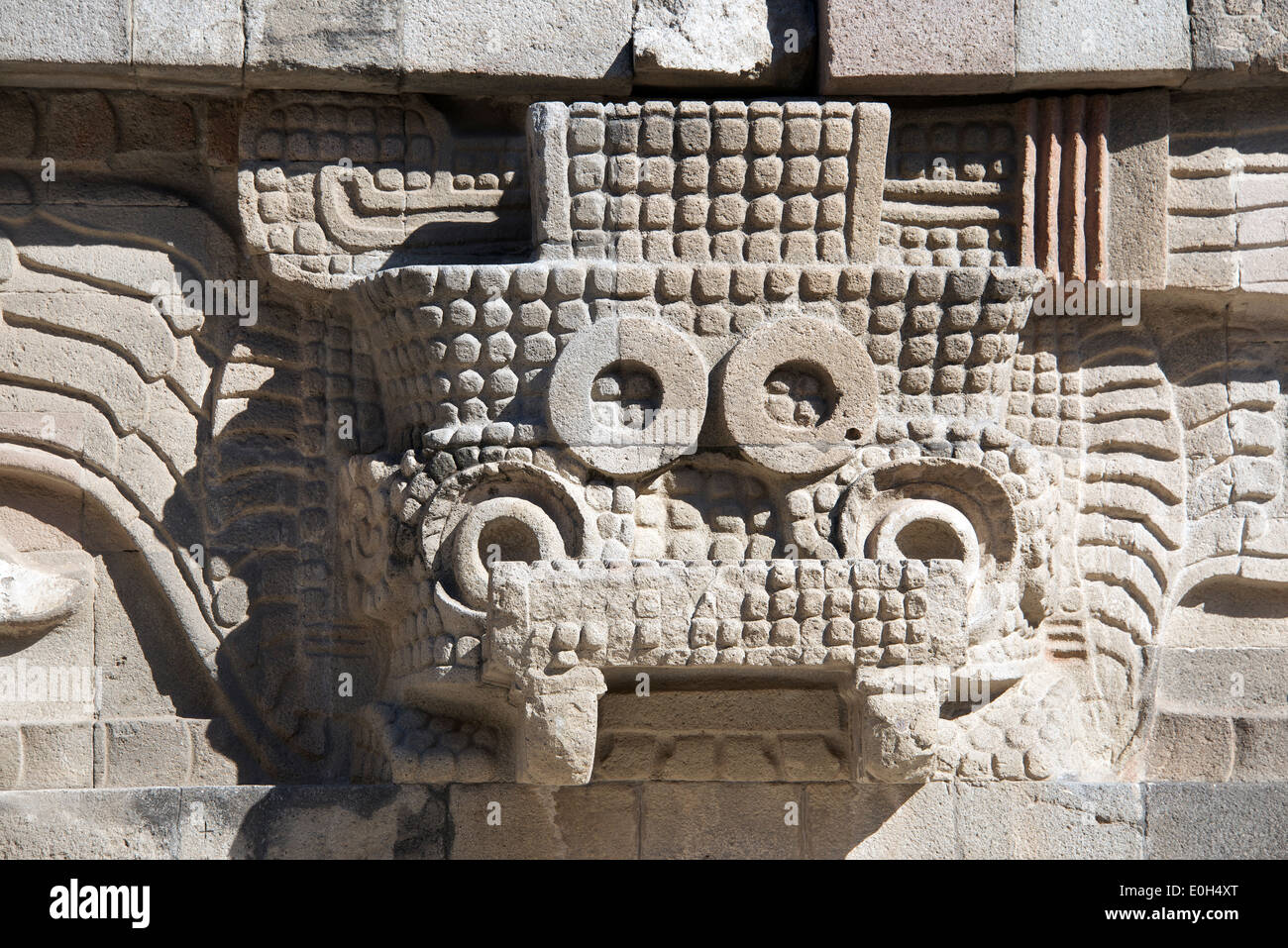 Earth monster Temple of Quetzalcoatl Teotihuacan Mexico Stock Photo