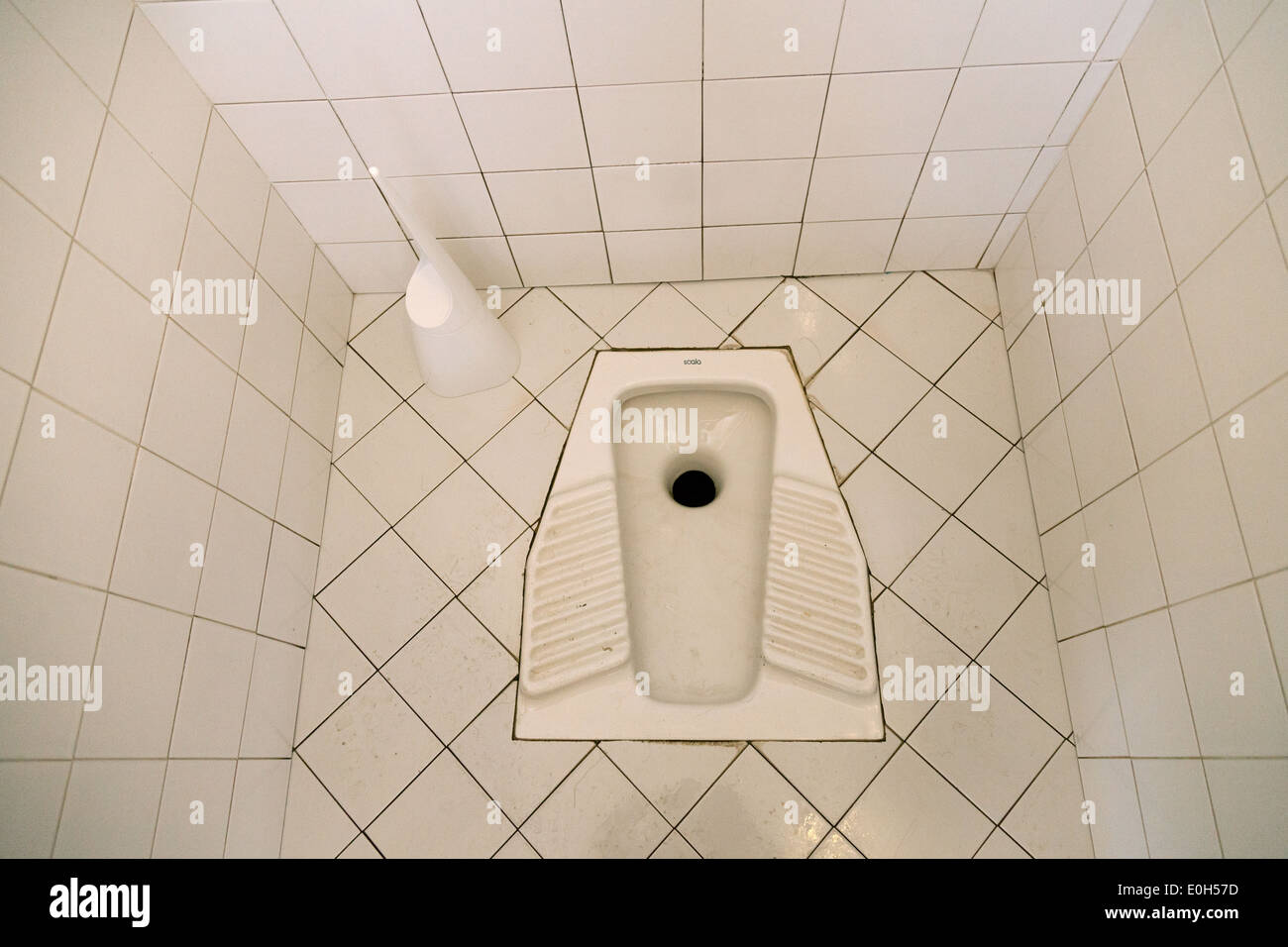 Hole in the Ground Squat toilet, Rome Italy Europe Stock Photo