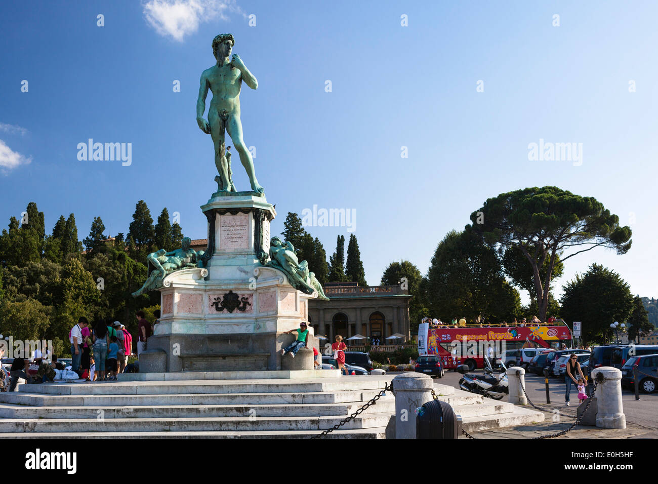 David Statue by Michelangelo, Piazzale Michelangelo, Florence, Tuscany, Italy, Europe Stock Photo