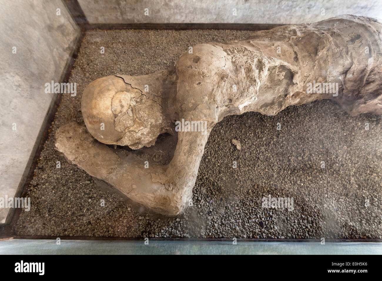 Victim of the eruption of Vesuvius 79 AD, historic town of Pompeii in the Gulf of Naples, Campania, Italy, Europe Stock Photo