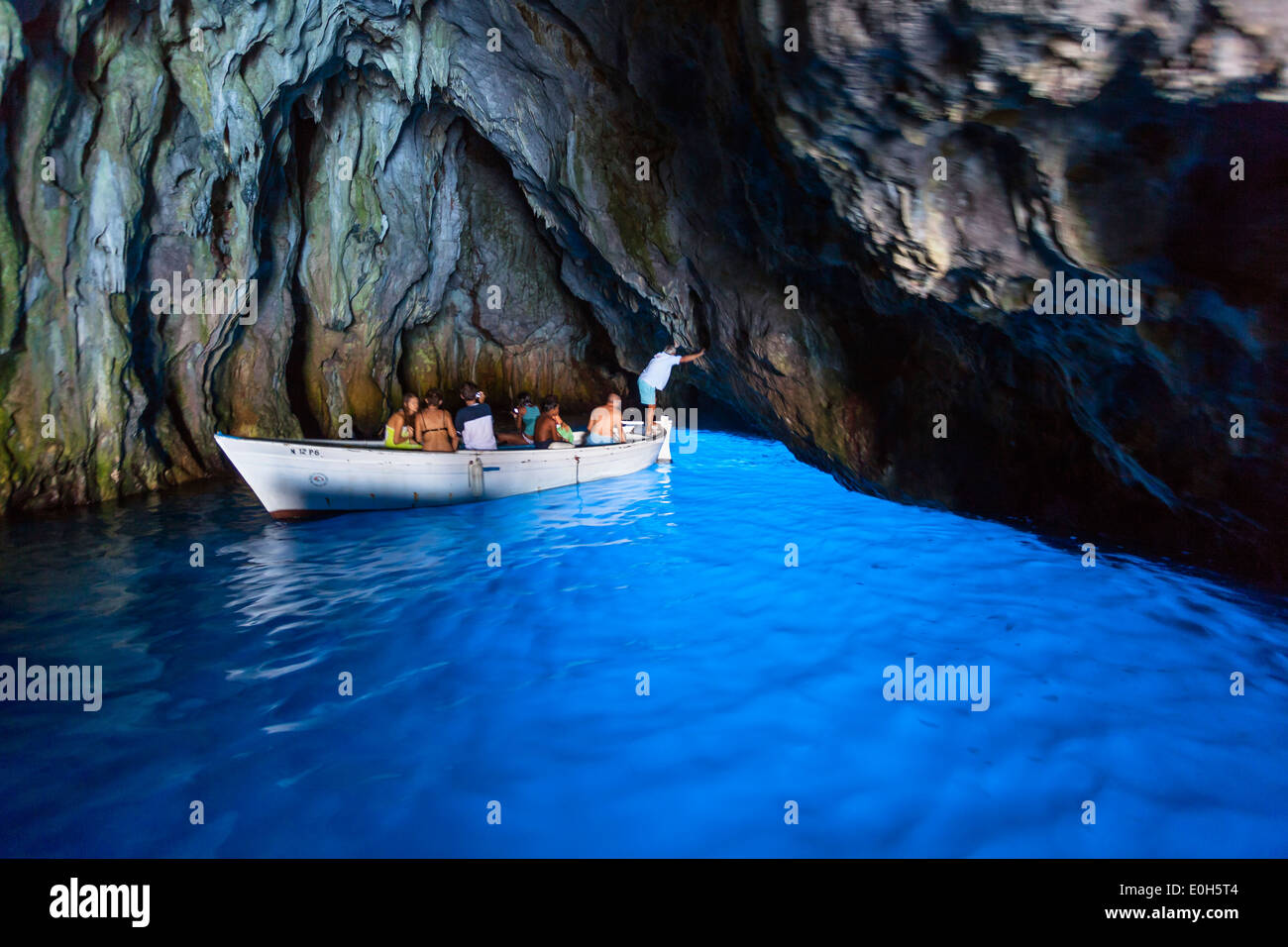 Blue Grotto at Cape Palinuro, Cilento, Campania, Southern Italy, Europe Stock Photo