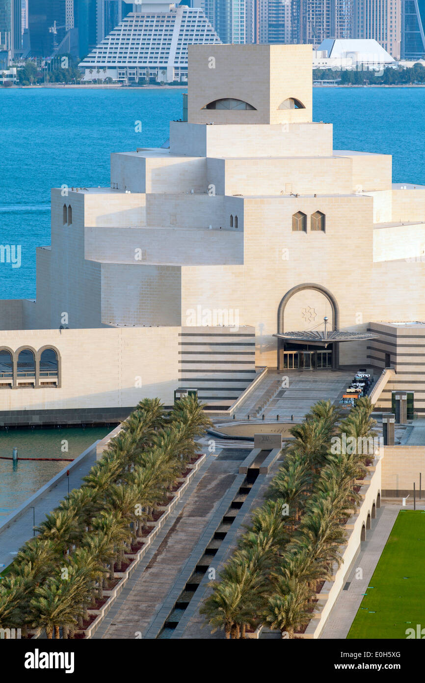Qatar, Doha, Museum of Islamic Art, elevated view Stock Photo