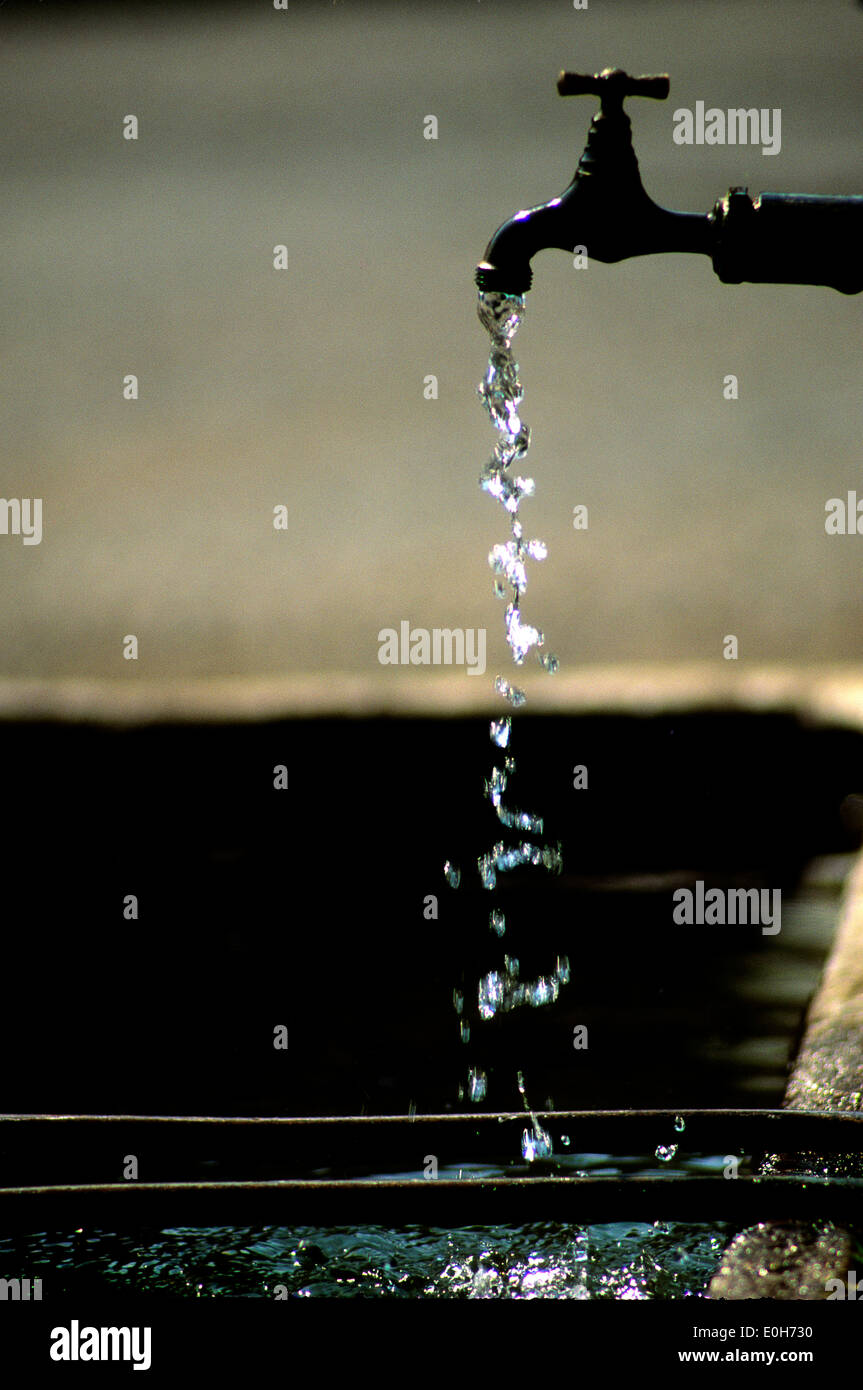Tap at a village fountain Stock Photo