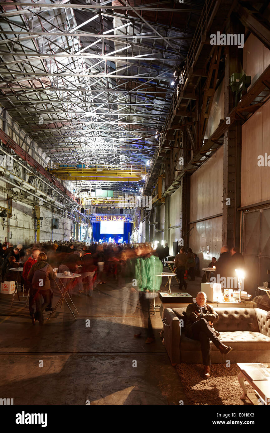 Elbjazz Festival taking place at the Blohm und Voss shipyard, Hamburg, Germany Stock Photo