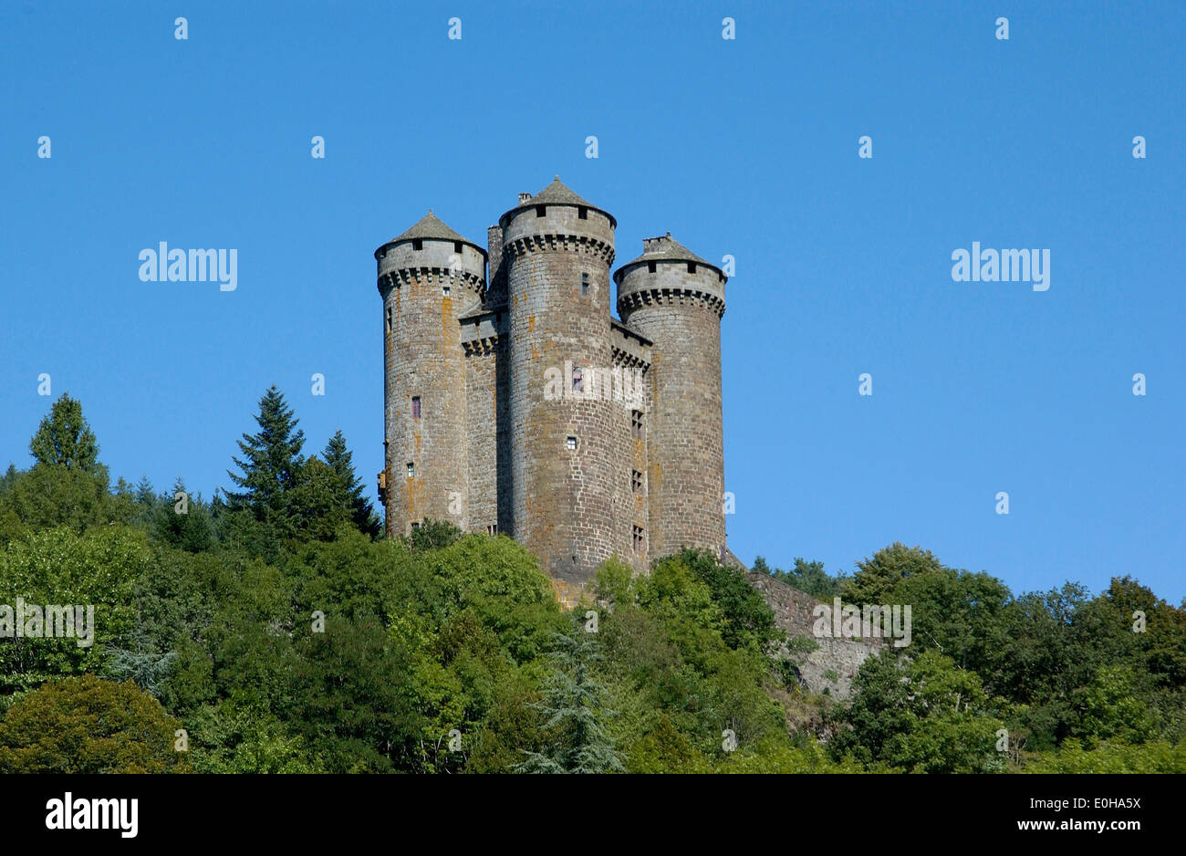 Castle of Anjony, Cantal, Auvergne, France, Europe Stock Photo