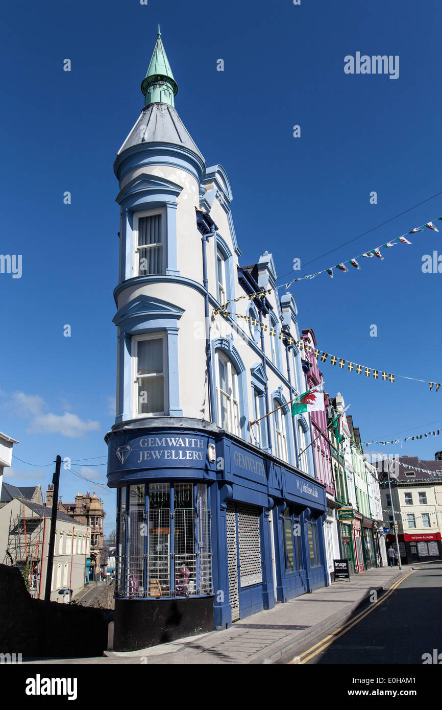 Houses in Bridge street Caernarfon. A community and port in Gwynedd
