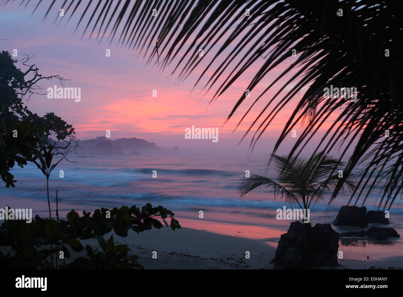 Bocas del Toro Province, Isla Bastimentos, beach, sunset, sun, Red Frog Beach, Bocas del Toro, Panama Stock Photo