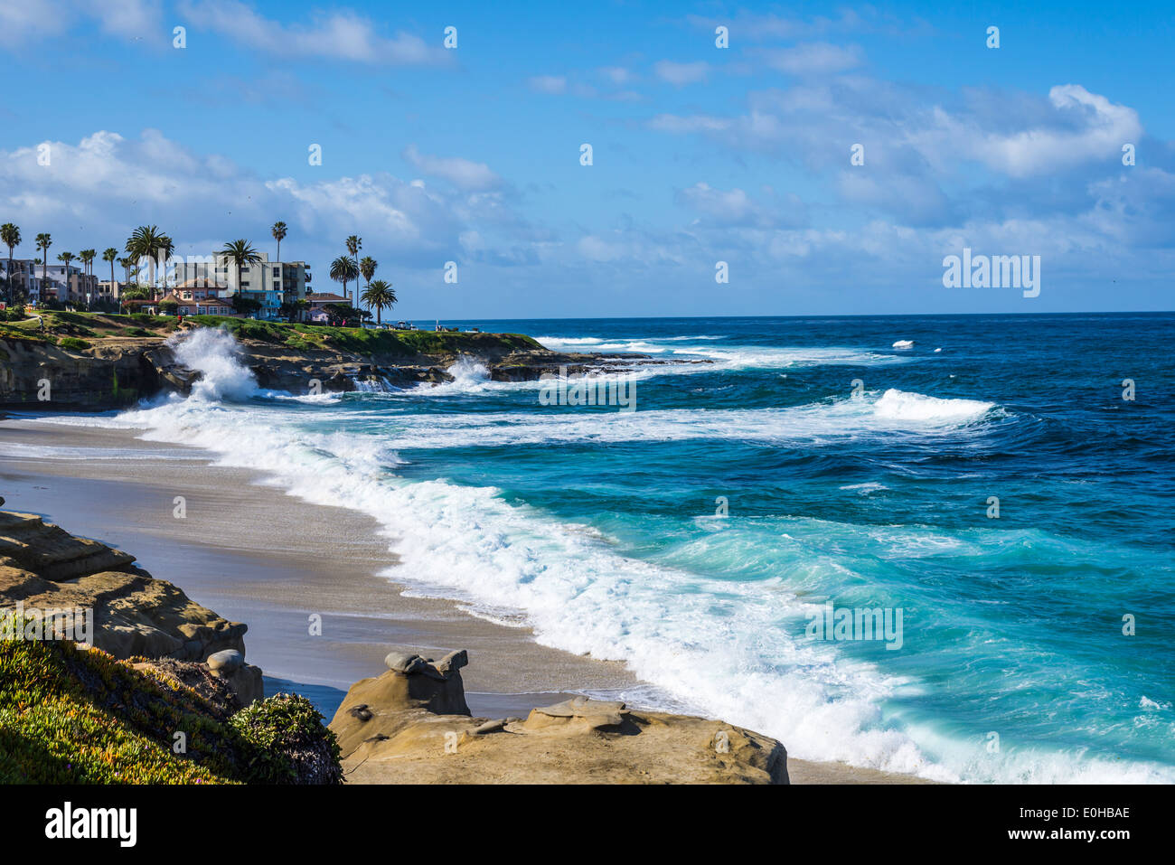 Wipeout Beach. La Jolla, California, United States. Stock Photo