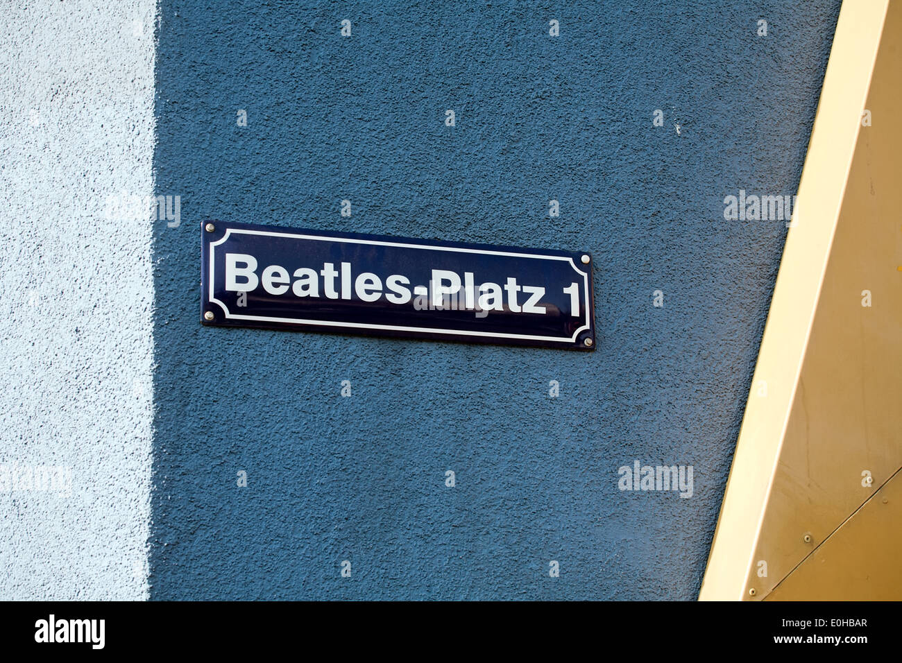 Beatles square title on the wall, Reeperbahn street, Hamburg, Germany Stock Photo