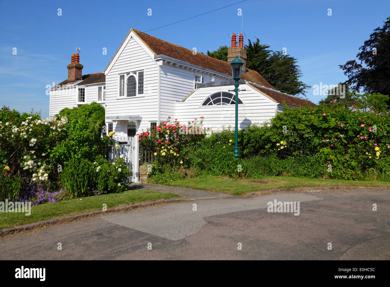 White clapboard house at Winchelsea East Sussex UK Stock Photo
