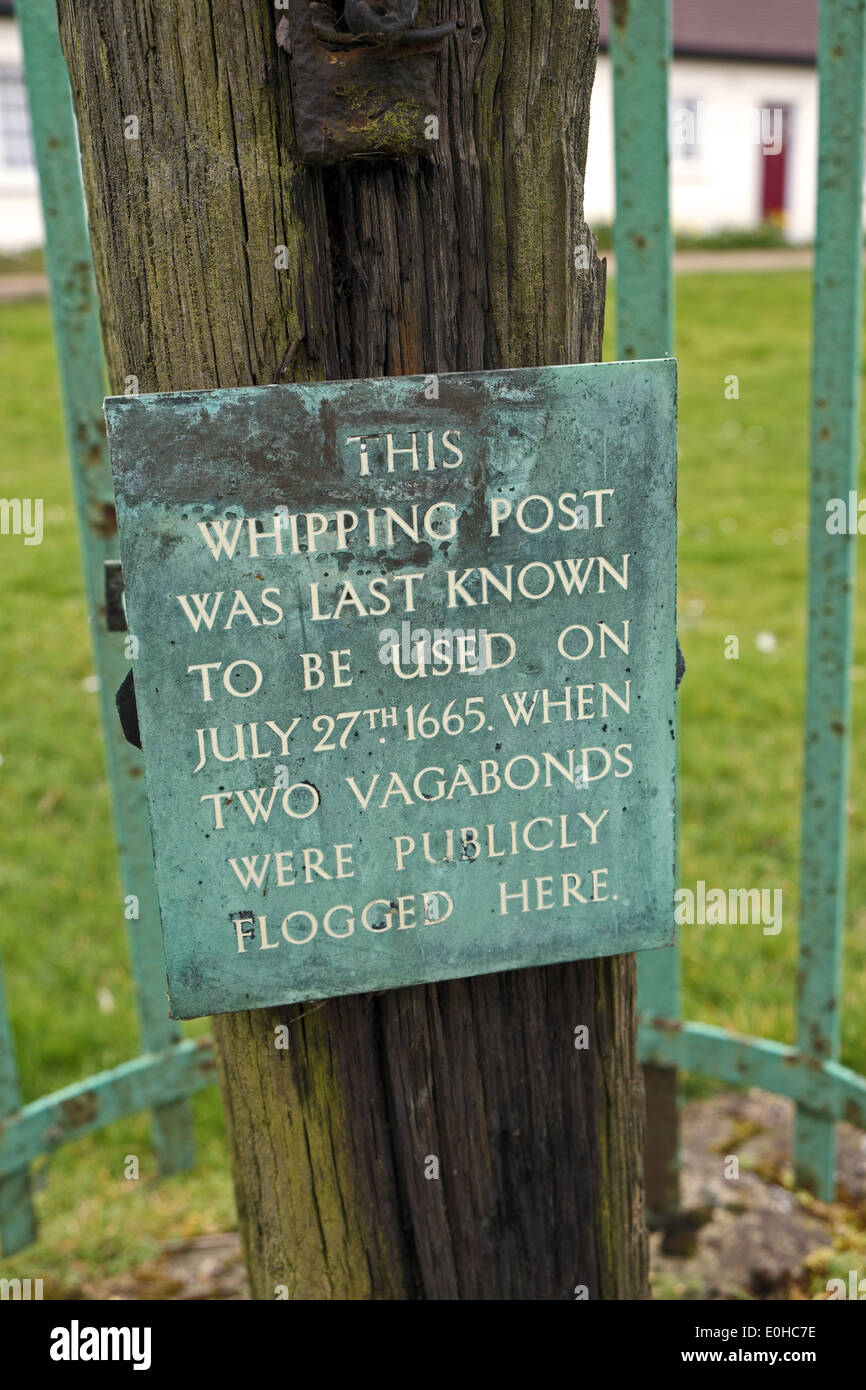 Whipping Post - Datchworth Green, Datchworth, Hertfordshire, UK. Last used July, 1665. Stock Photo