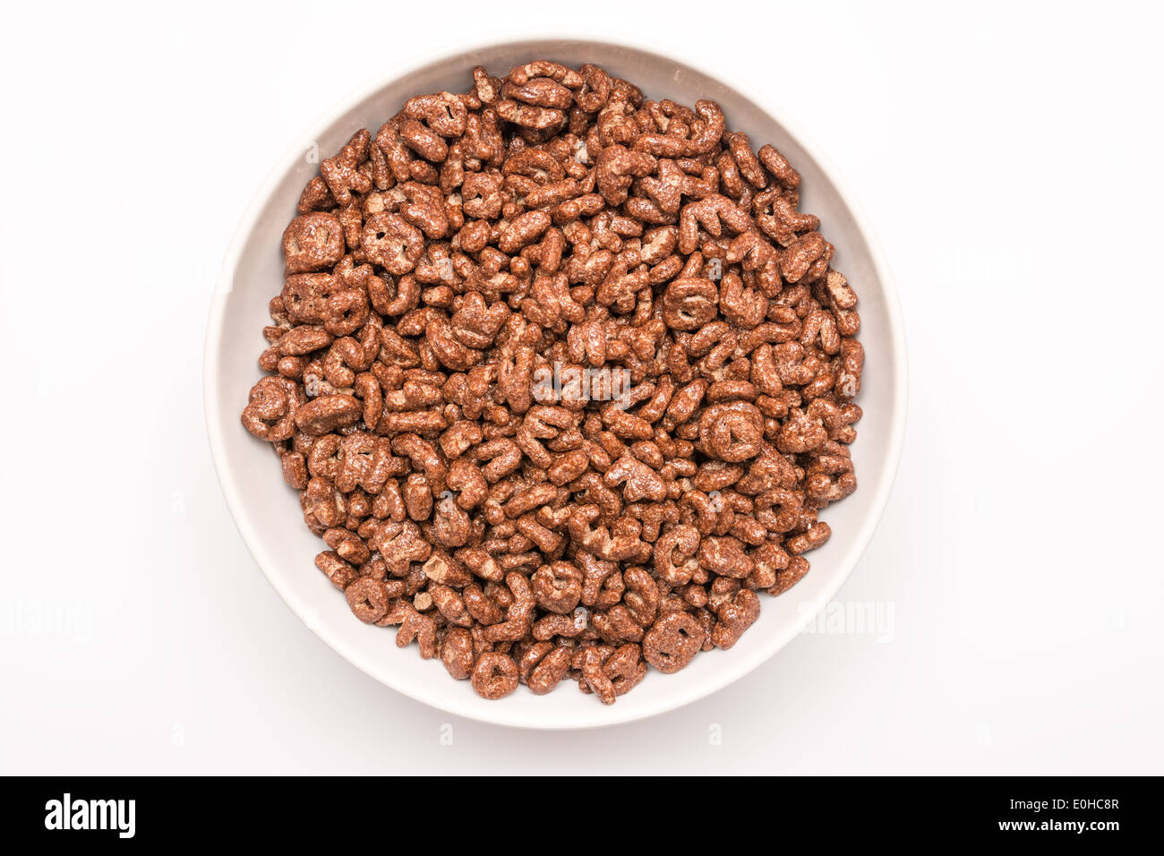 White Bowl Of Chocolate Alphabet Letters Corn Flakes Stock Photo Alamy