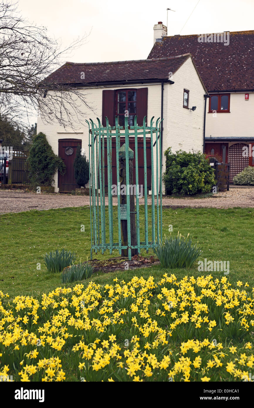Whipping Post - Datchworth Green, Datchworth, Hertfordshire, UK. Last used July, 1665 Stock Photo
