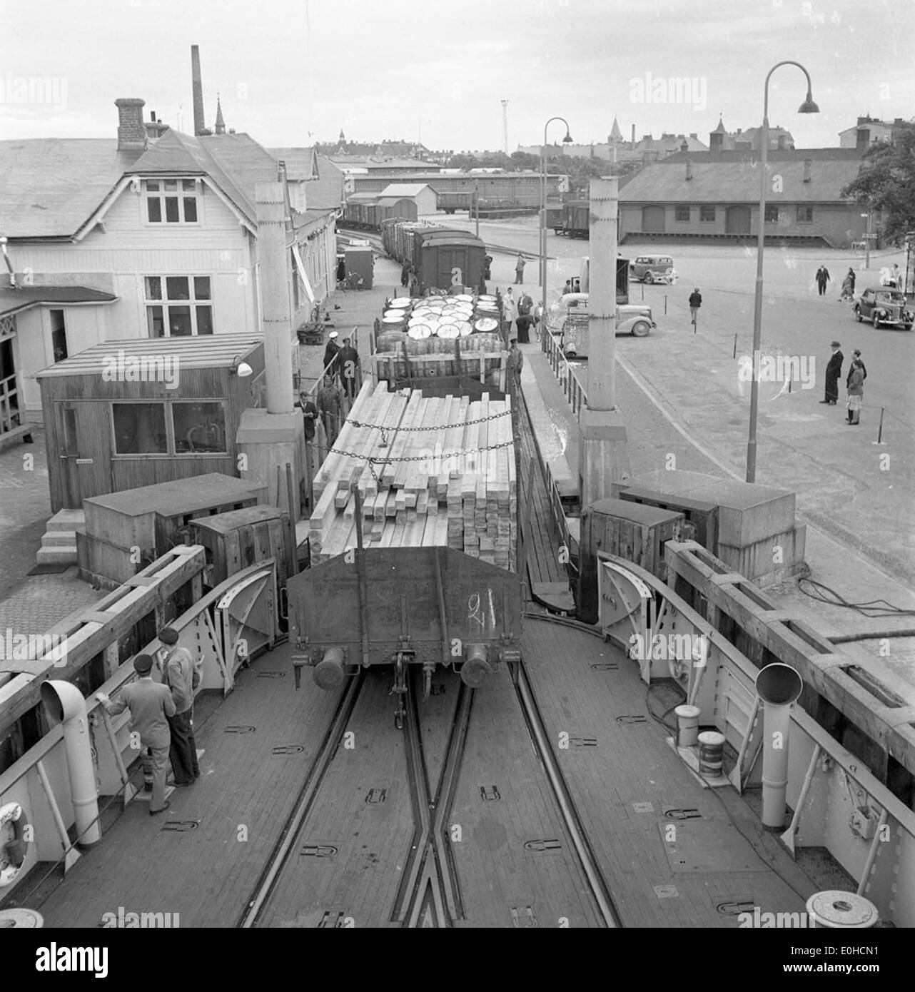 The harbour in Malmö 1949 Stock Photo Alamy