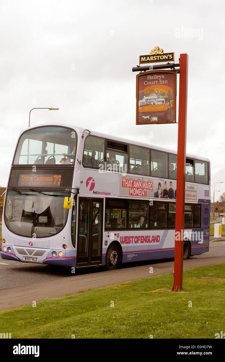 first bus in Bristol Stock Photo Alamy