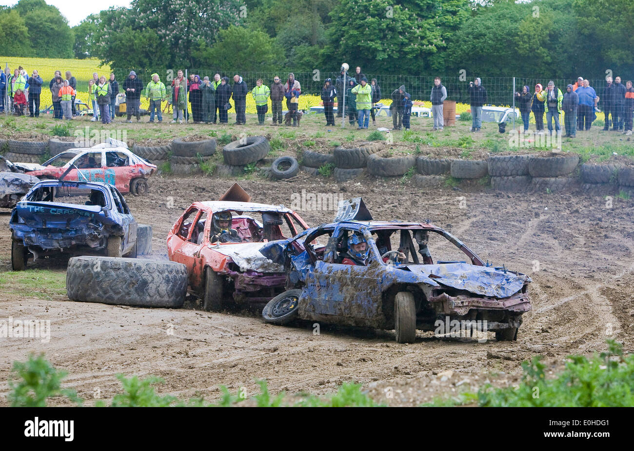 Motorsport Banger Racing at Stansted Raceway Essex England Stock