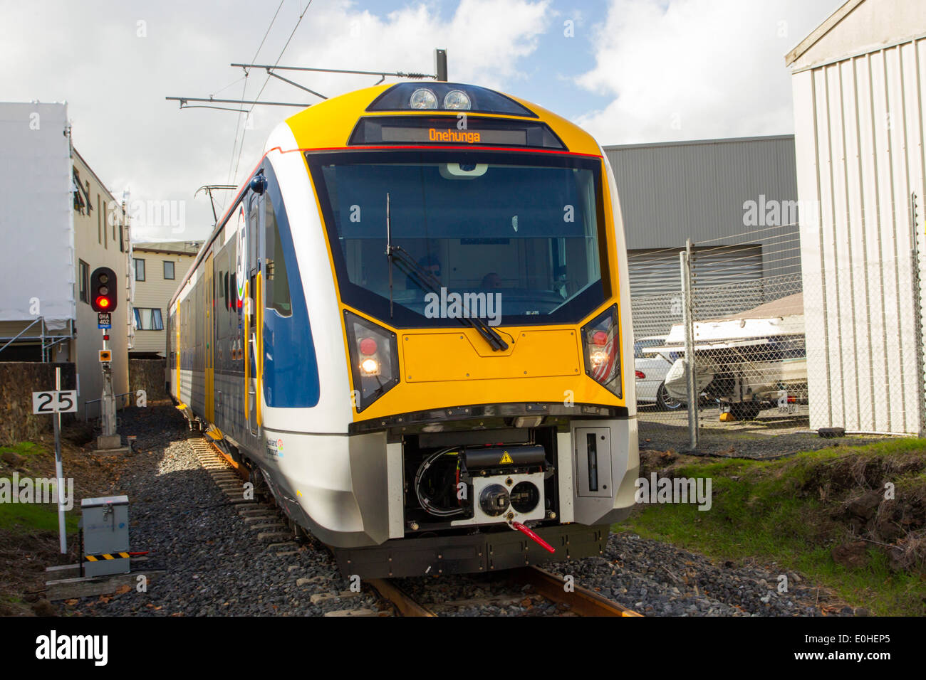 The new Auckland Transport Electric Train on its first day of operation