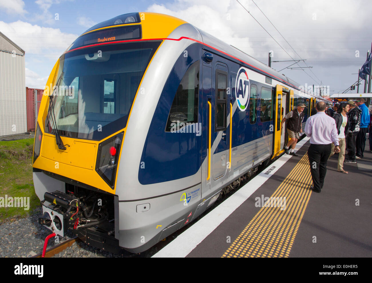 The new Auckland Transport Electric Train on its first day of Stock