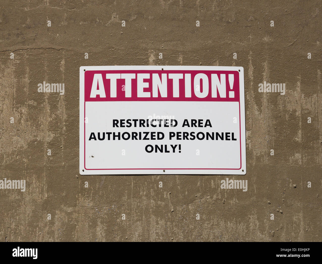 Restricted Area Sign Stock Photo