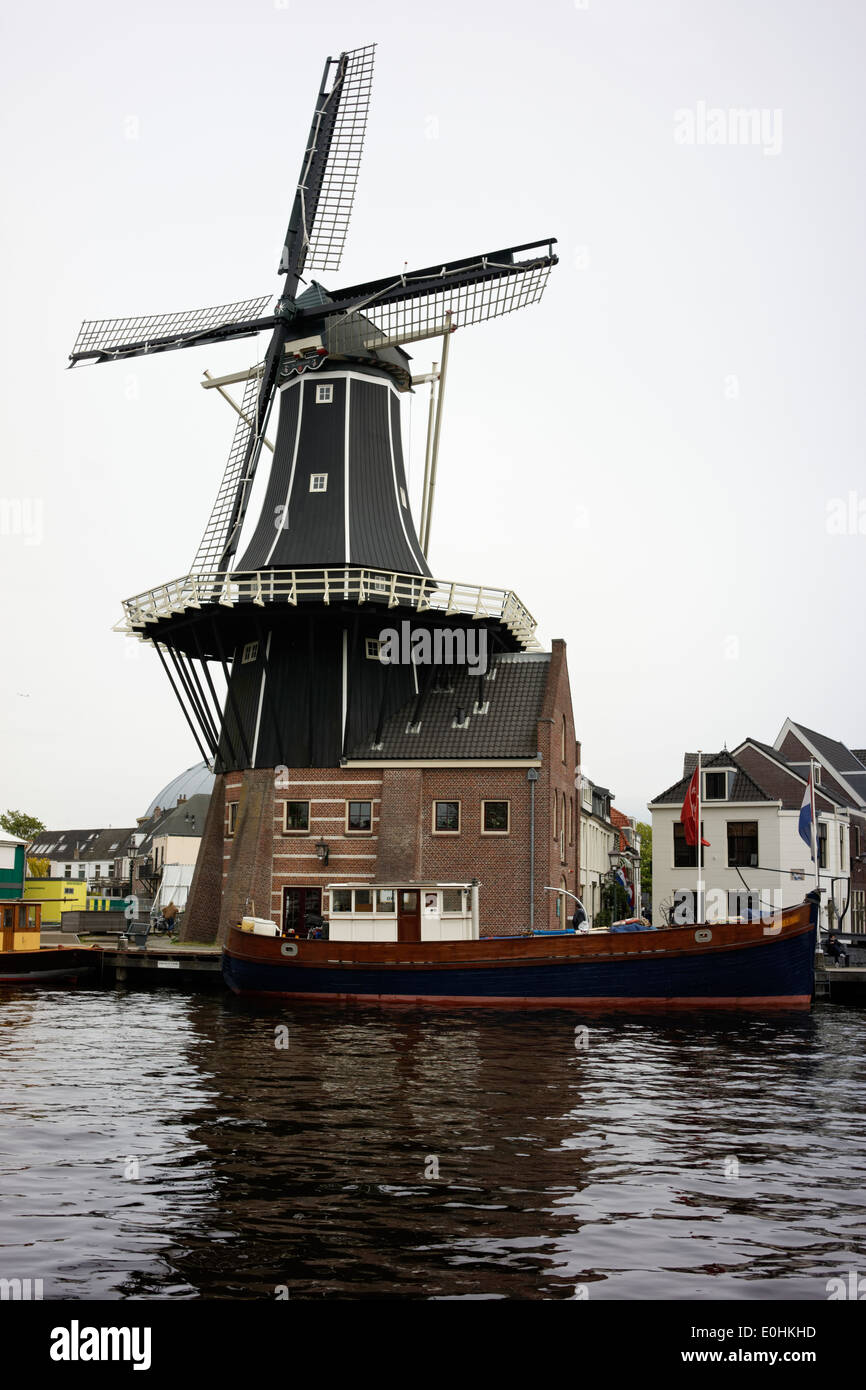 Windmill in Haarlem, Holland Stock Photo