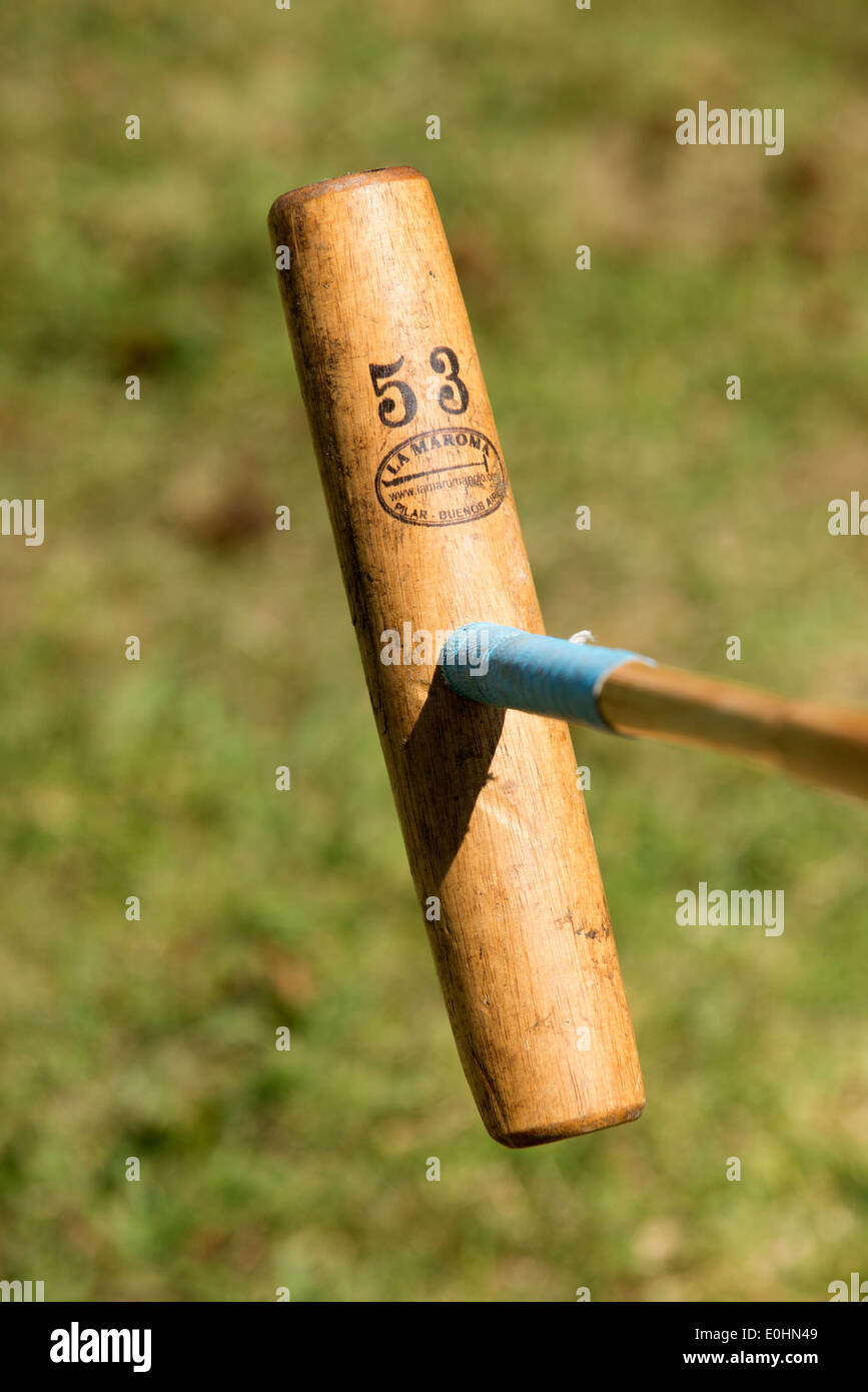 Wooden polo mallet head showing size Stock Photo Alamy