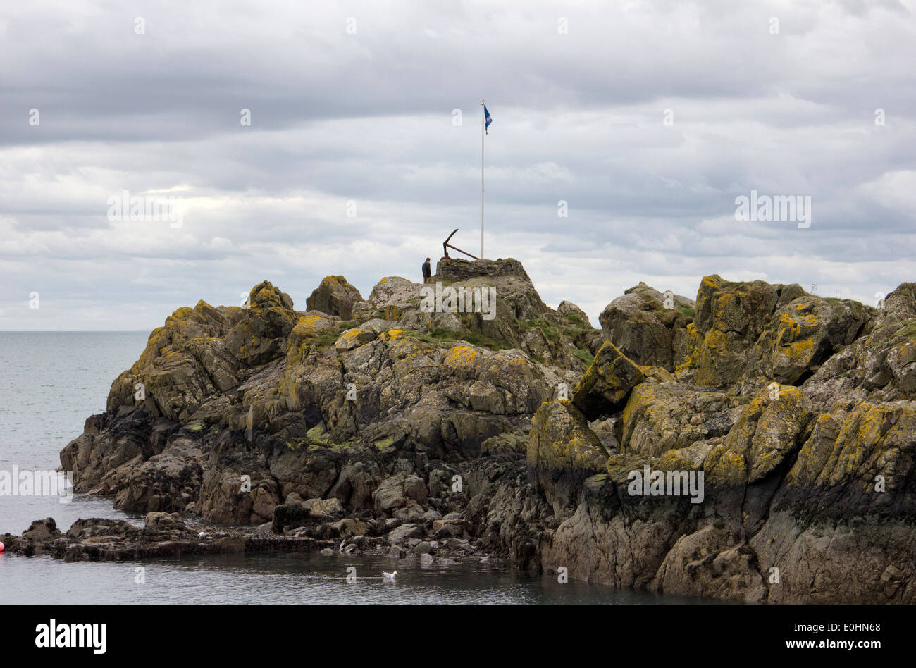 Dorn Rock With Anchor at Portpatrick in Scotland Stock Photo - Alamy